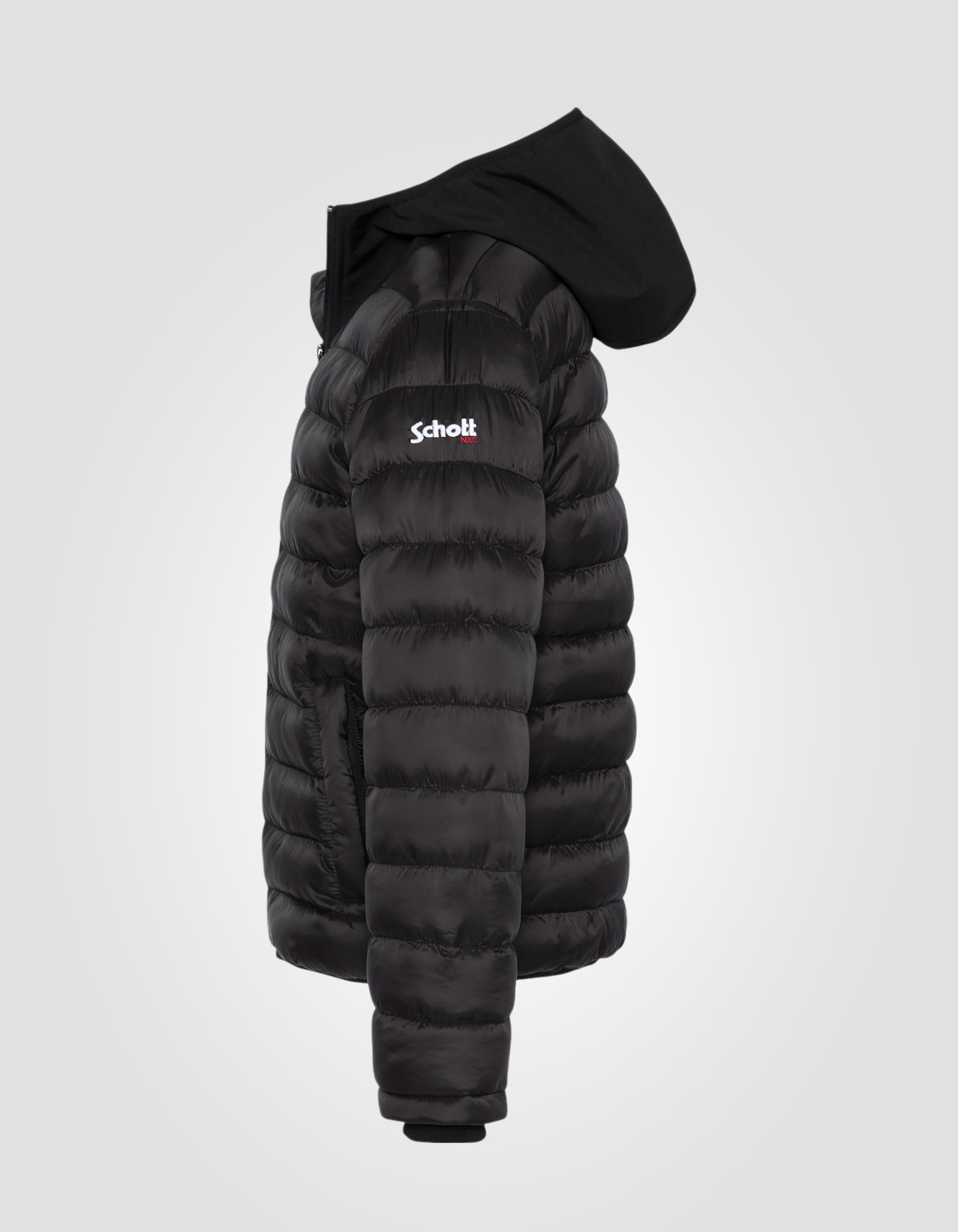 Schwarze Jacke Bi-Material Federgewicht-3