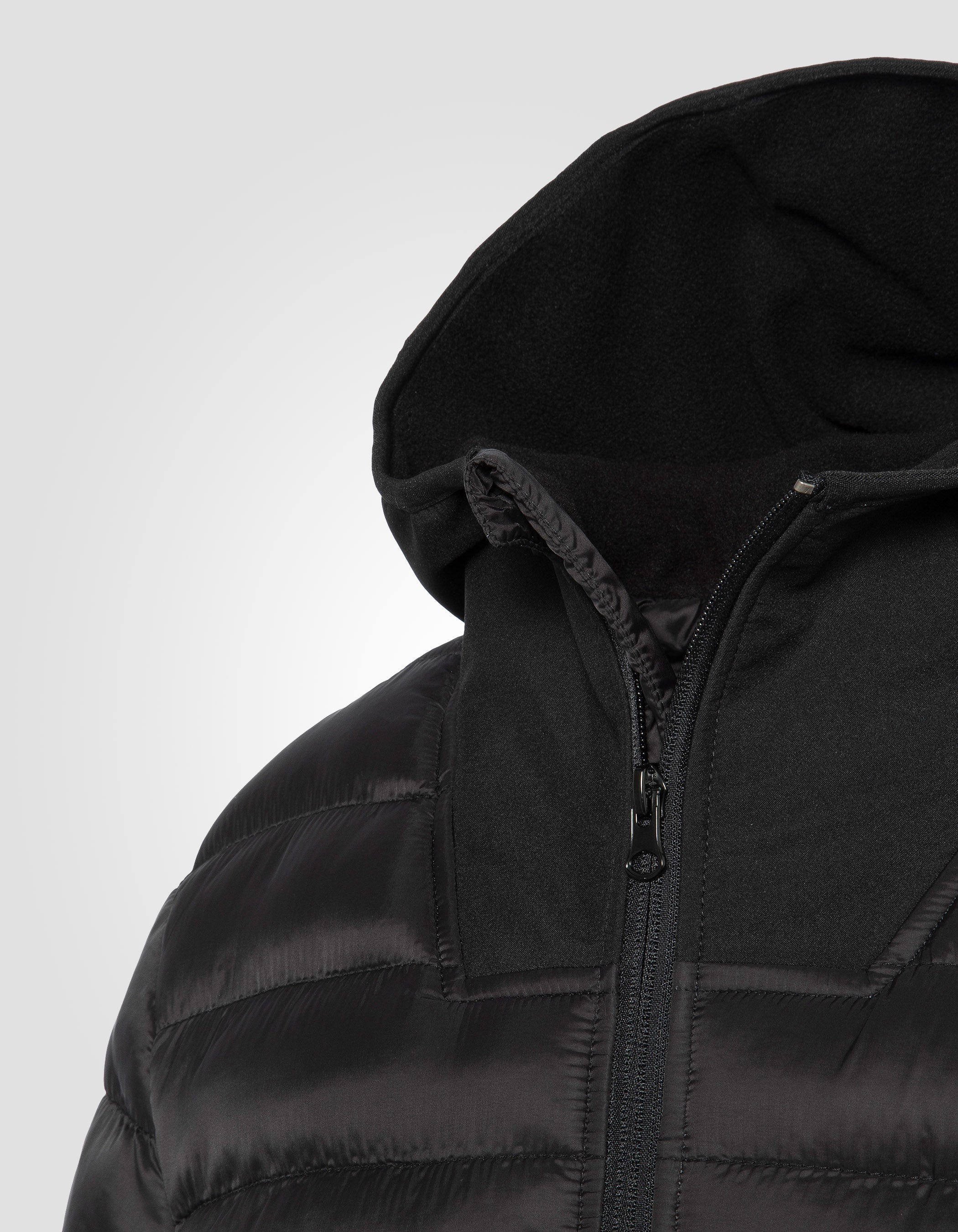 Schwarze Jacke Bi-Material Federgewicht-4