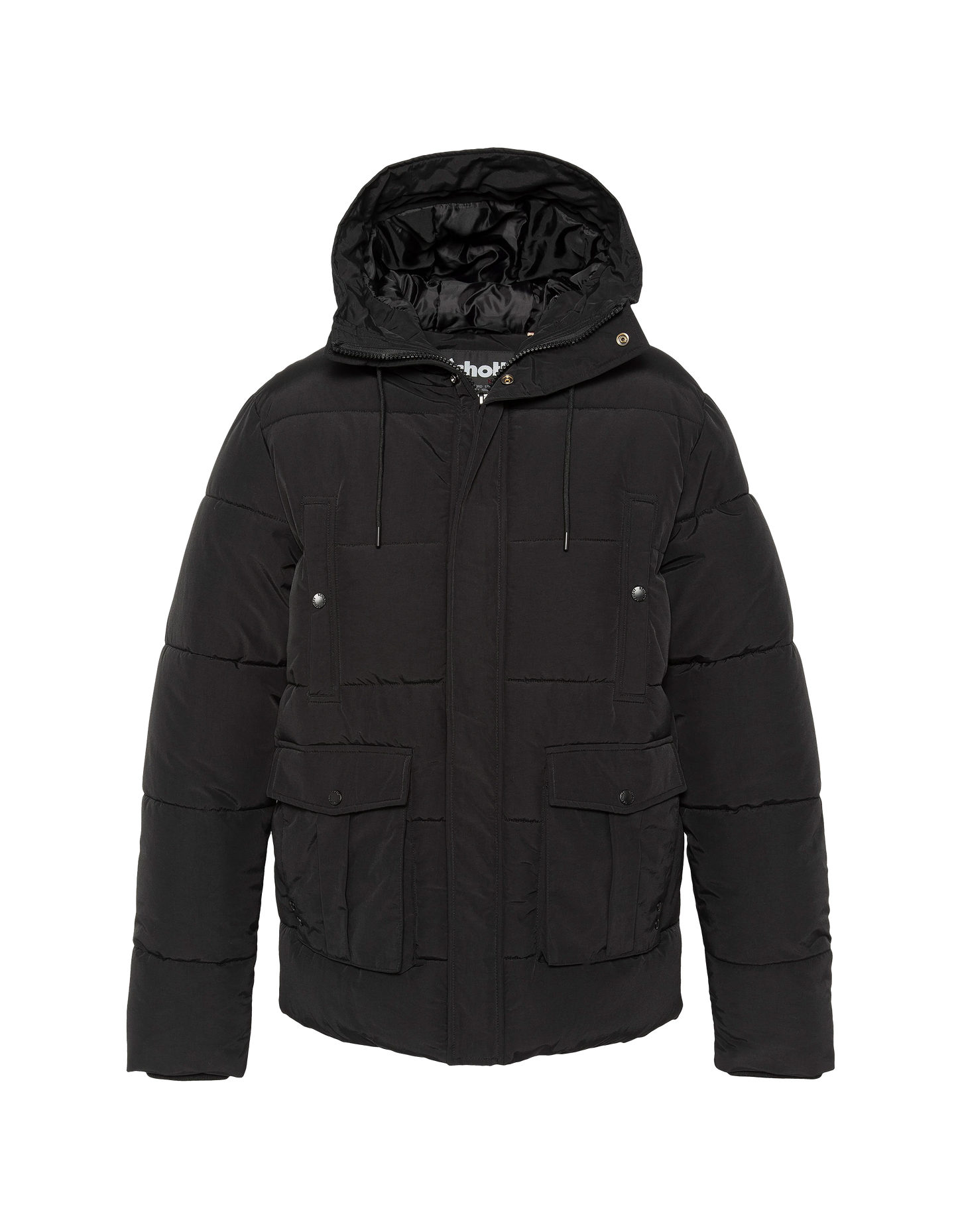 Schwarzer Kapuzenparka