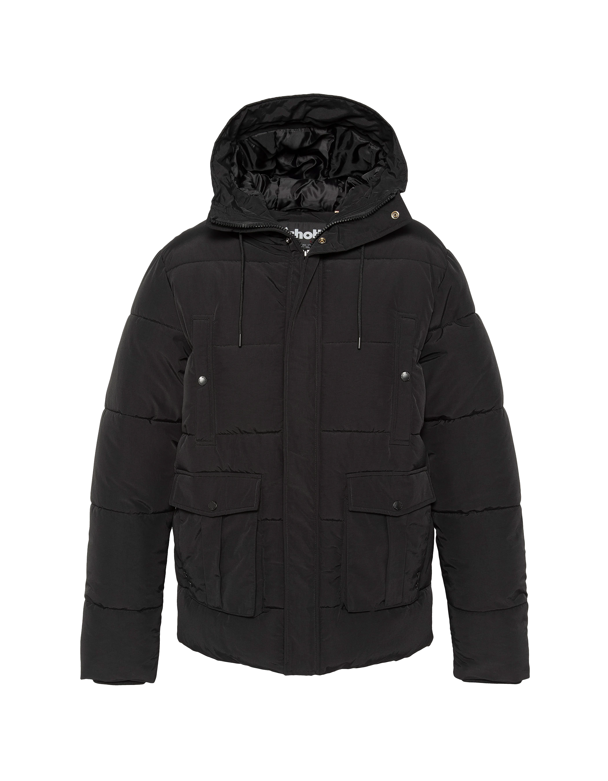 Schwarzer Kapuzenparka-2