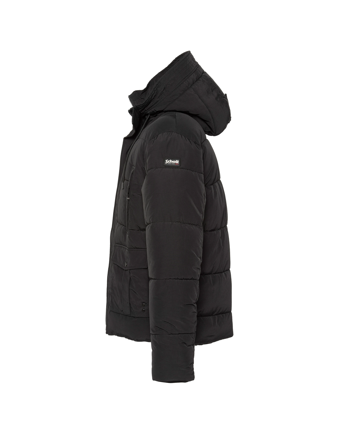 Schwarzer Kapuzenparka