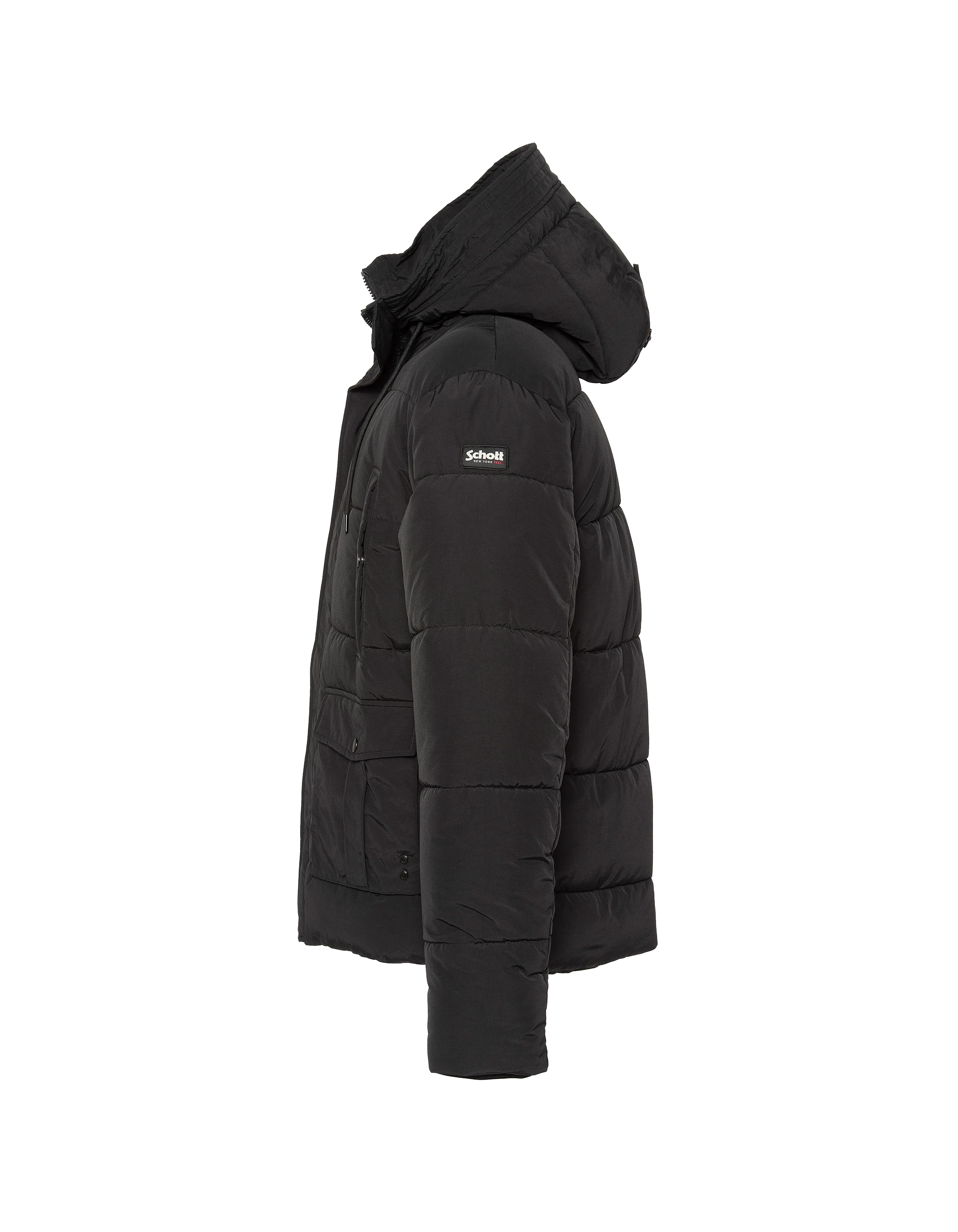 Schwarzer Kapuzenparka-5