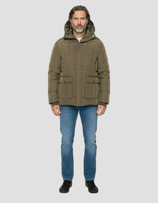 Parka kaki à capuche