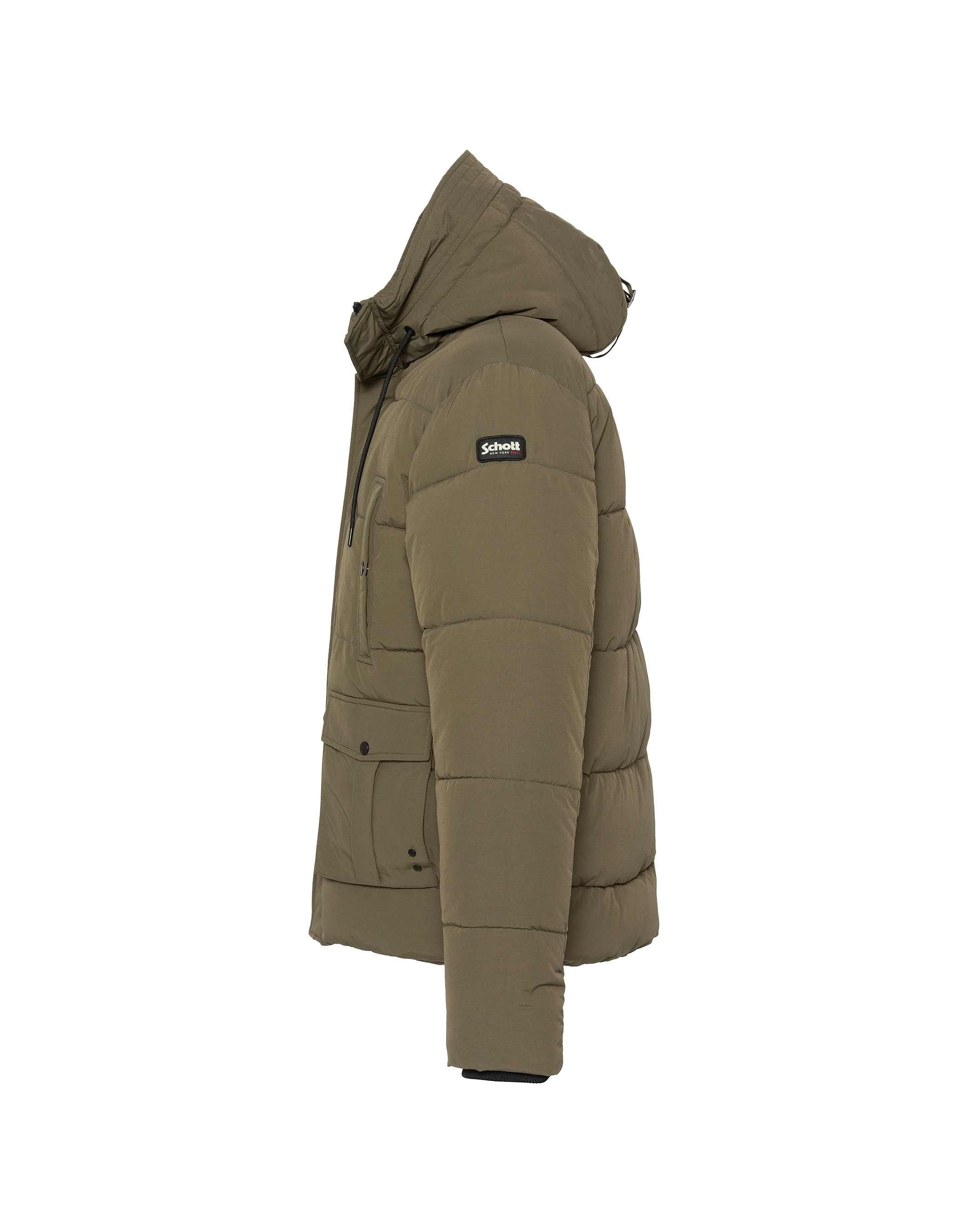 Kapuzenkhaki Parka-5