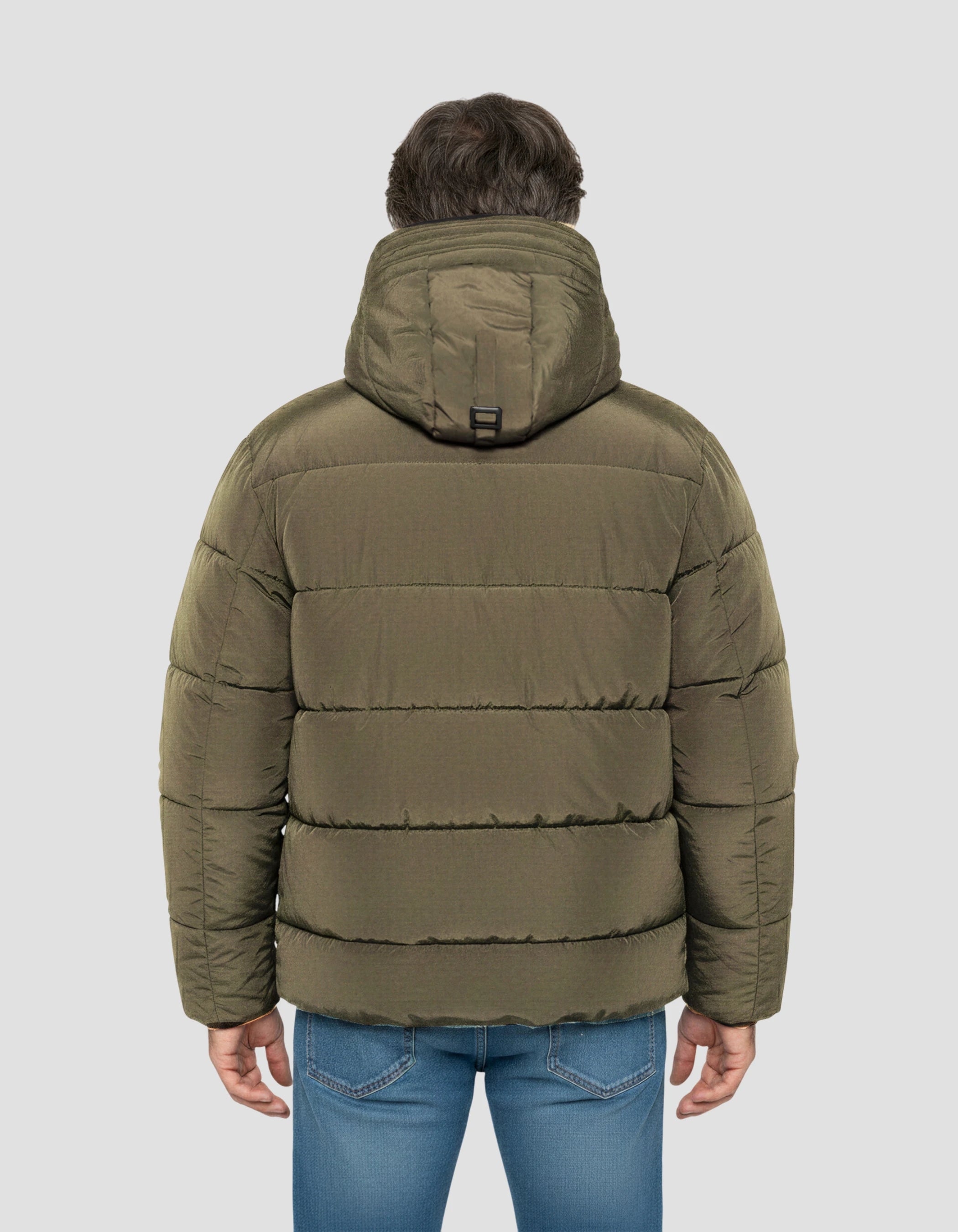 Kapuzenkhaki Parka-4
