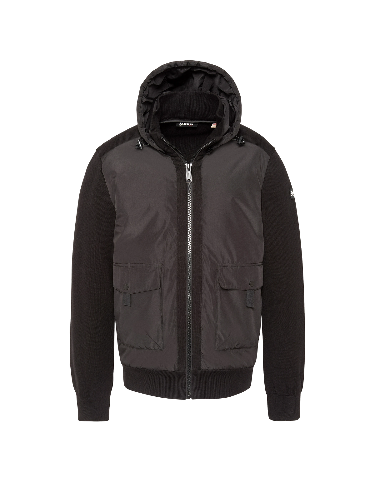 Blouson army bi-matière noir-2