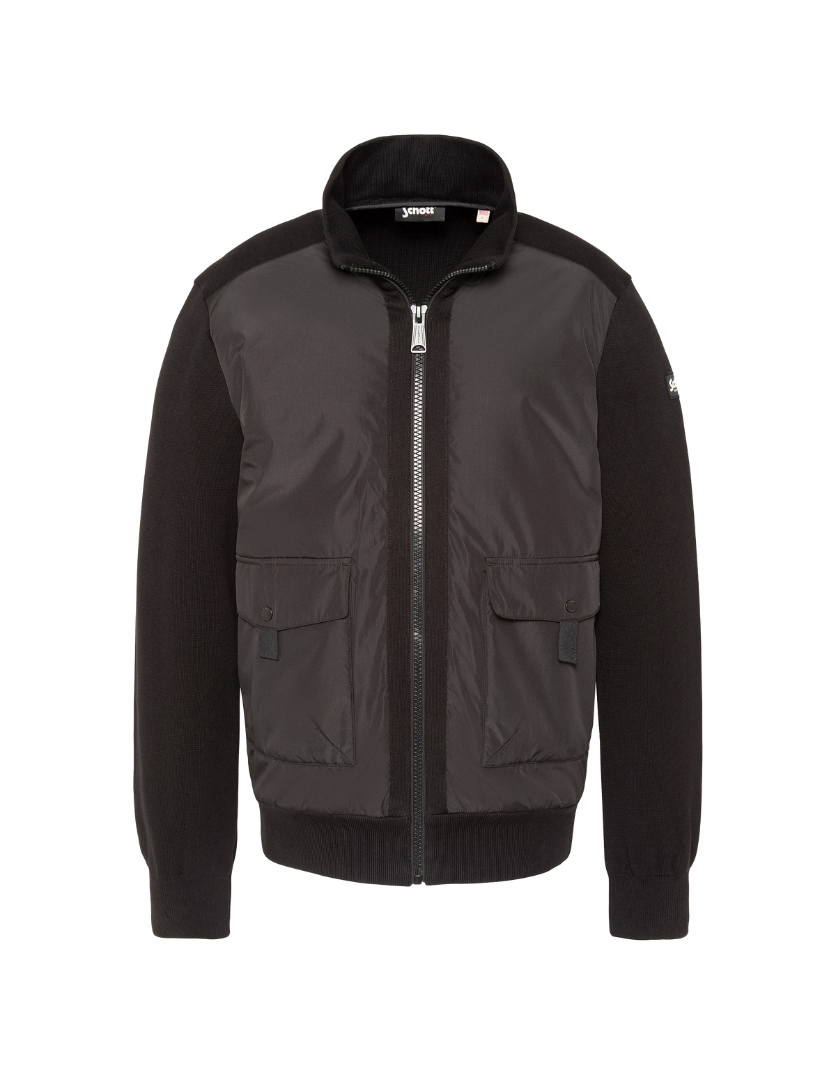 Blouson army bi-matière noir