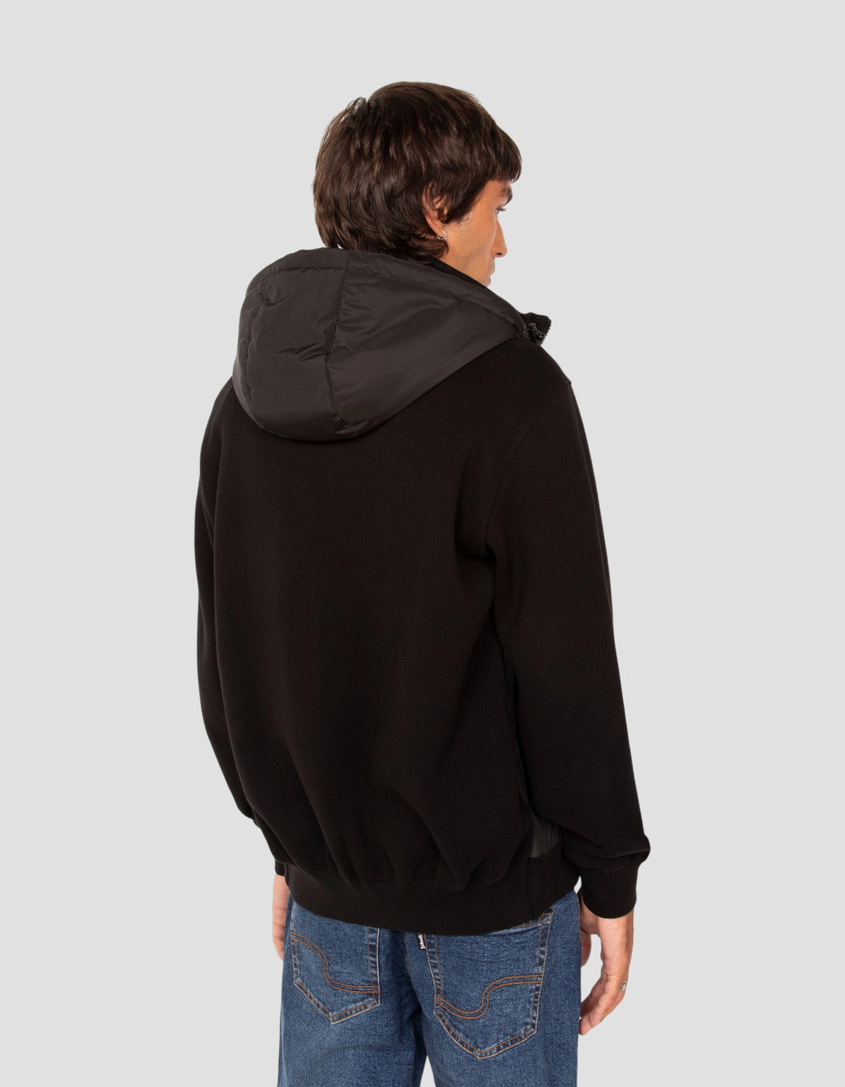 Blouson army bi-matière noir