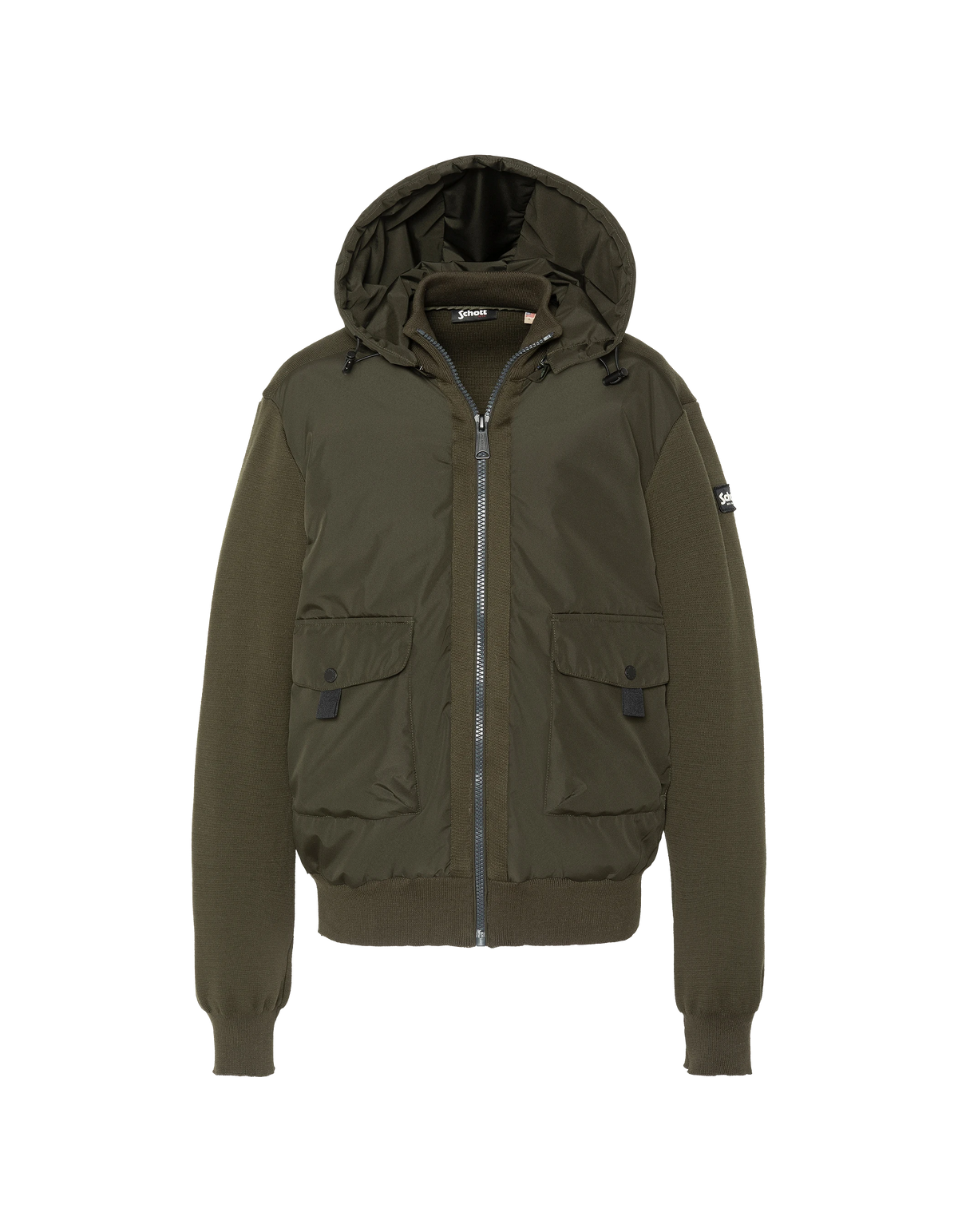 Blouson army bi-matière kaki foncé
