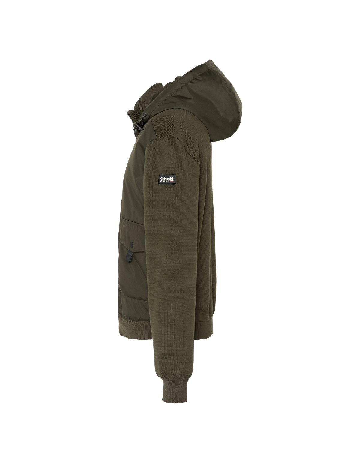 Blouson army bi-matière kaki foncé-3