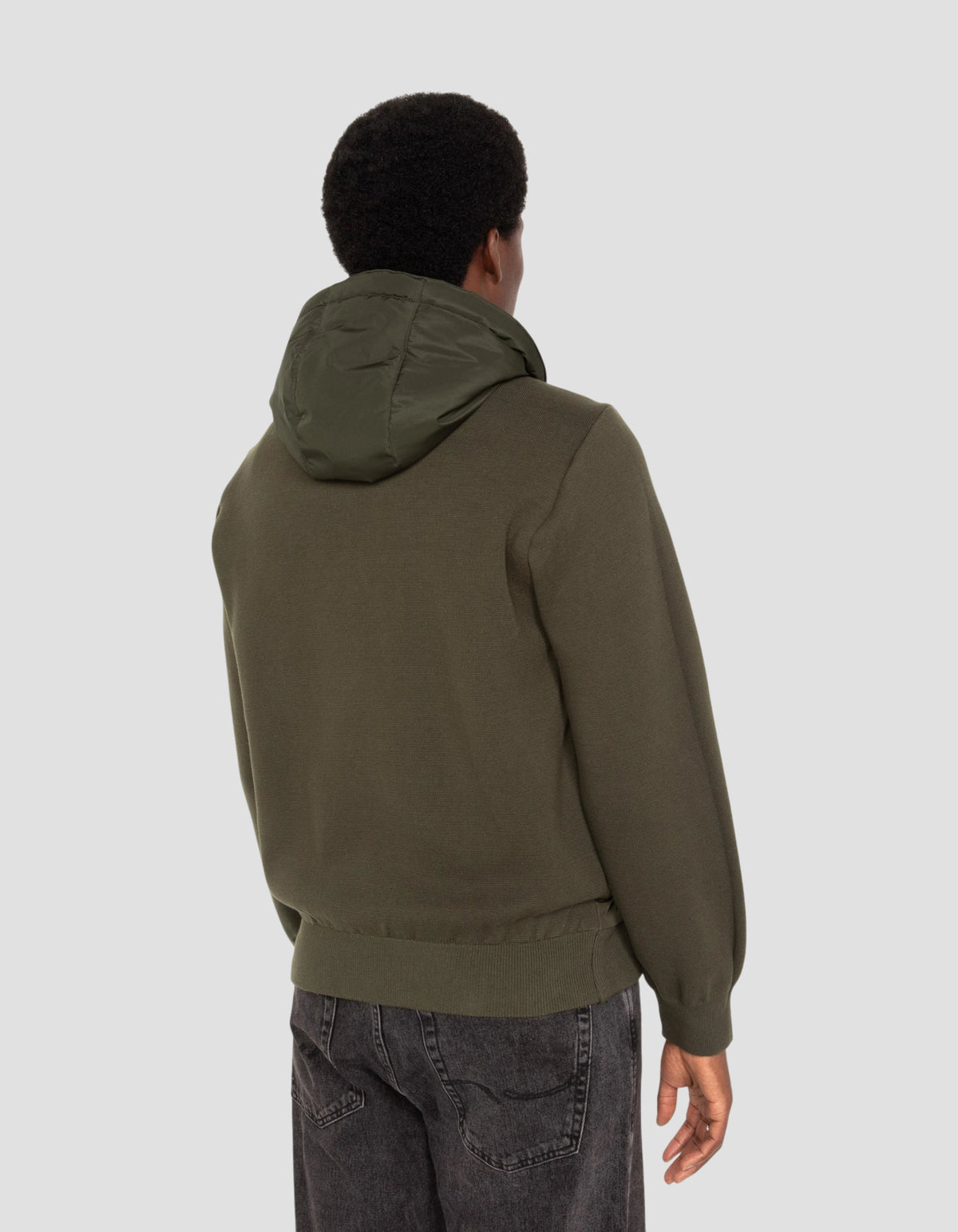 Blouson army bi-matière kaki foncé