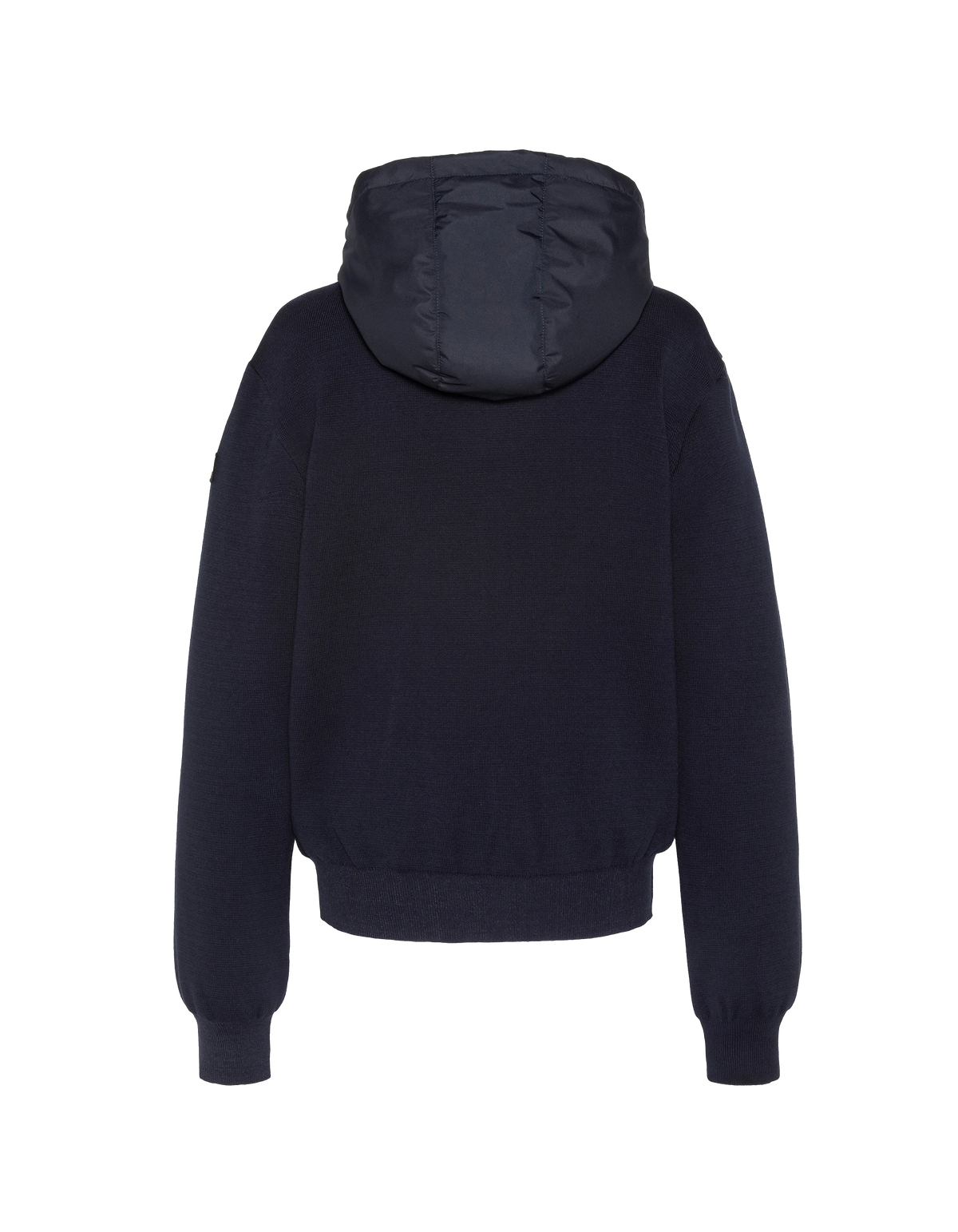 Giubbotto militare blu navy scuro in due materiali-2