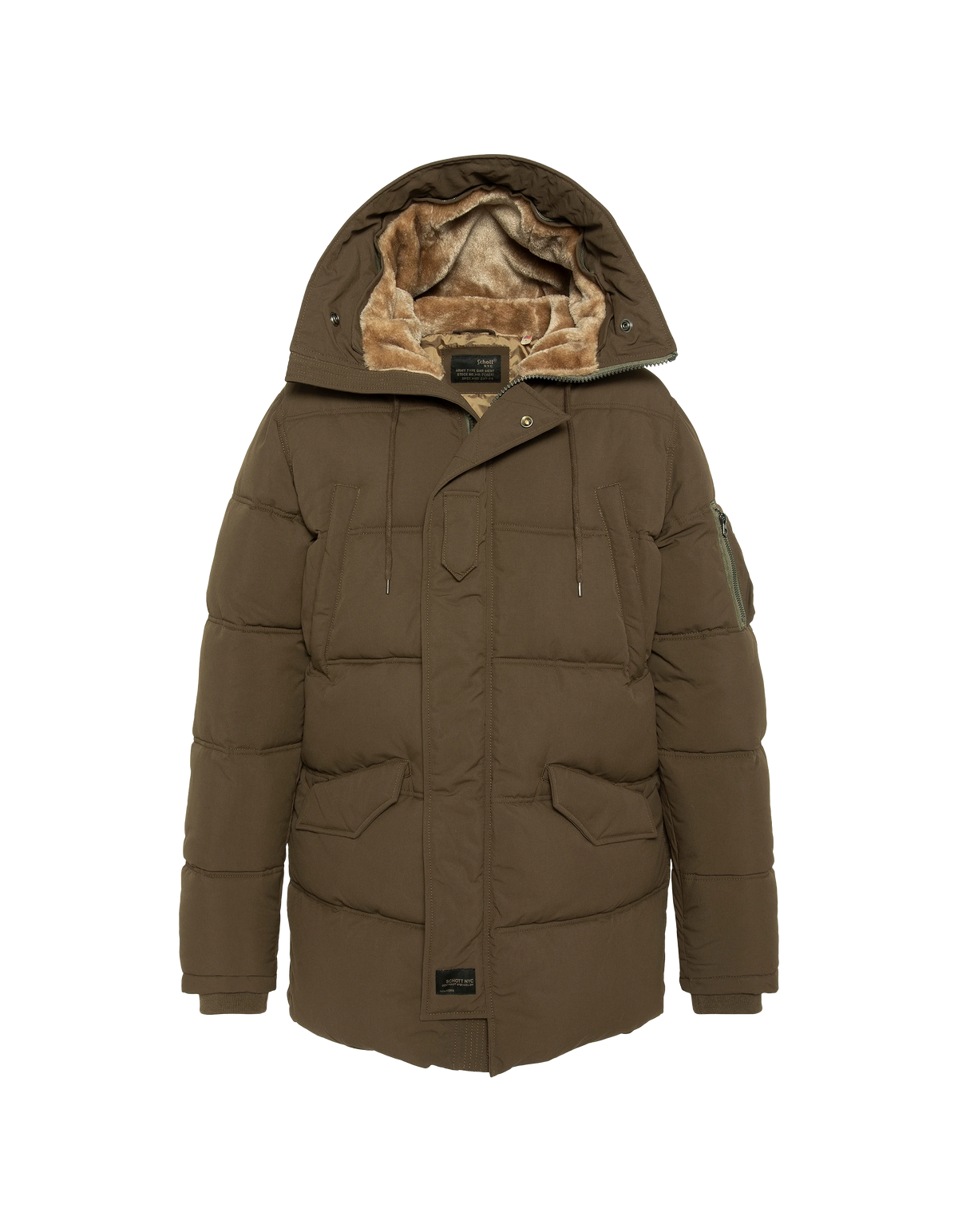 Parka à capuche kaki avec fausse fourrure amovible-3