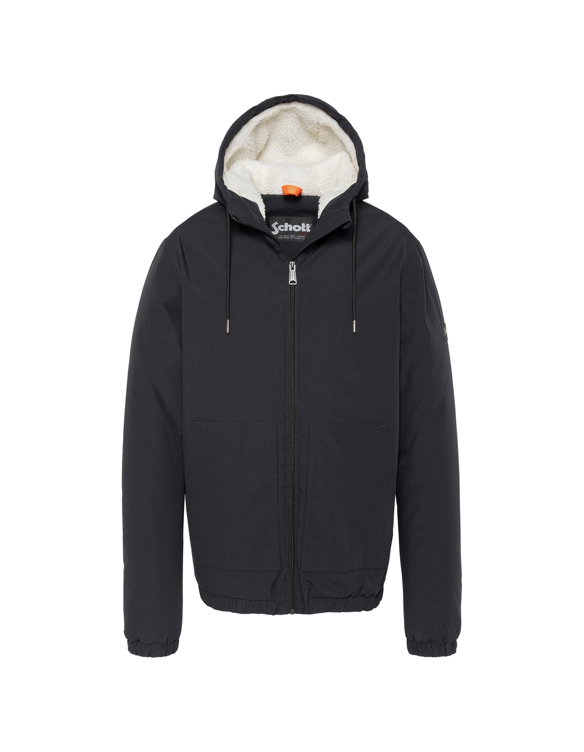 Chaqueta con capucha y forro de sherpa azul marino