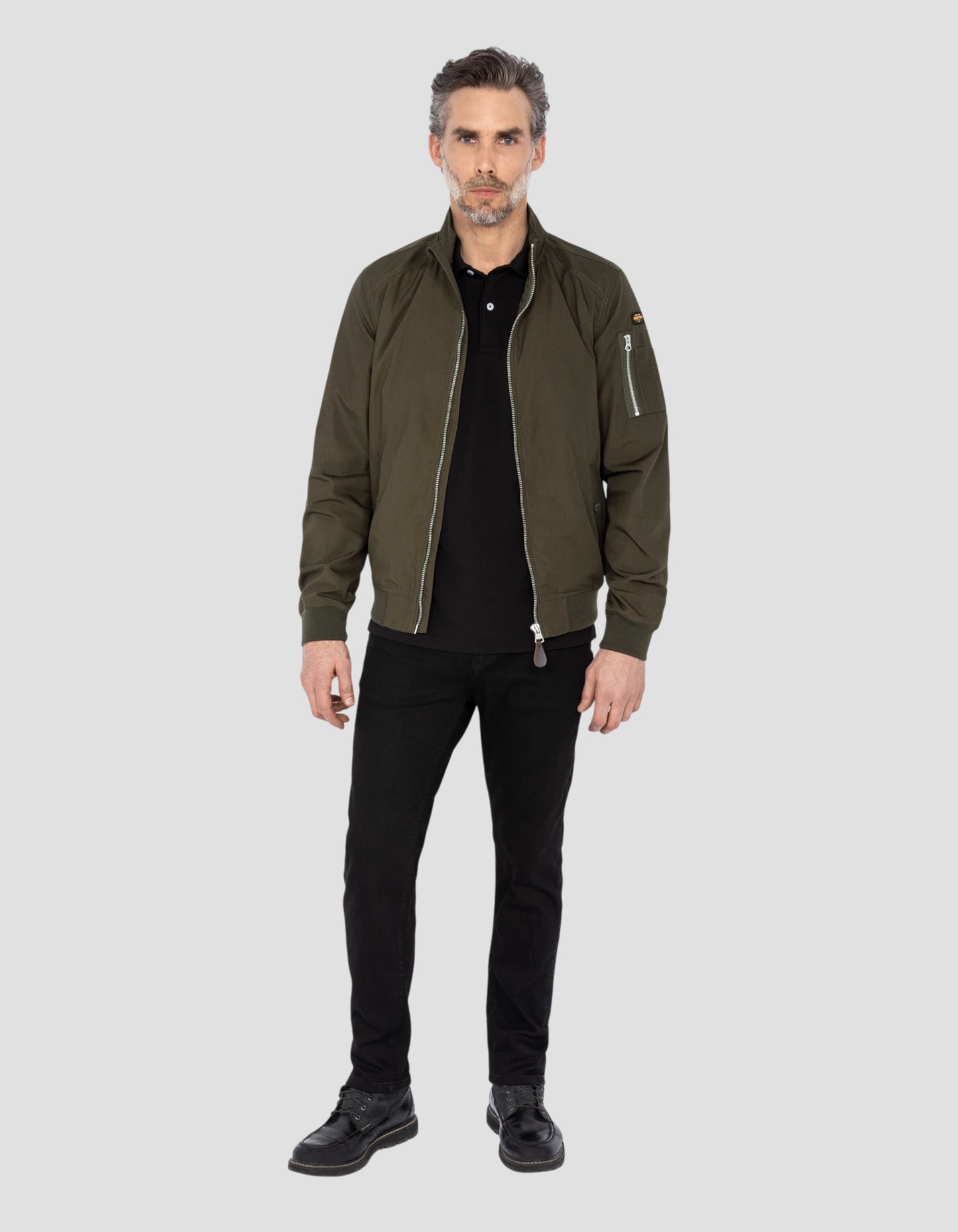 Blouson casual kaki foncé