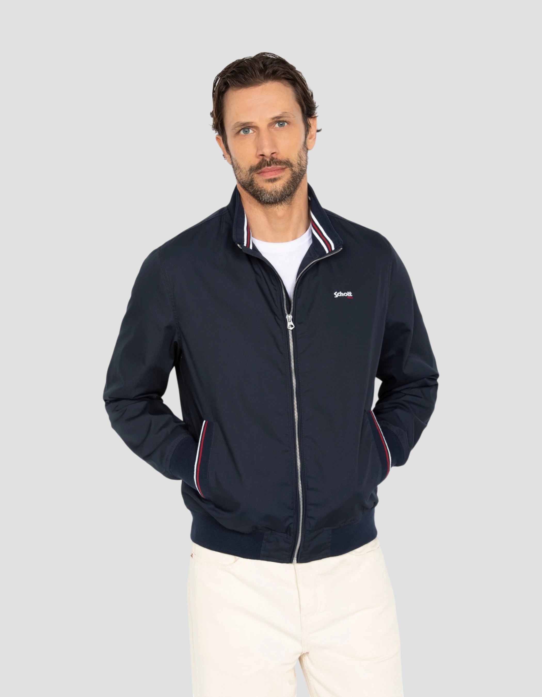 Chaqueta casual azul marino-4
