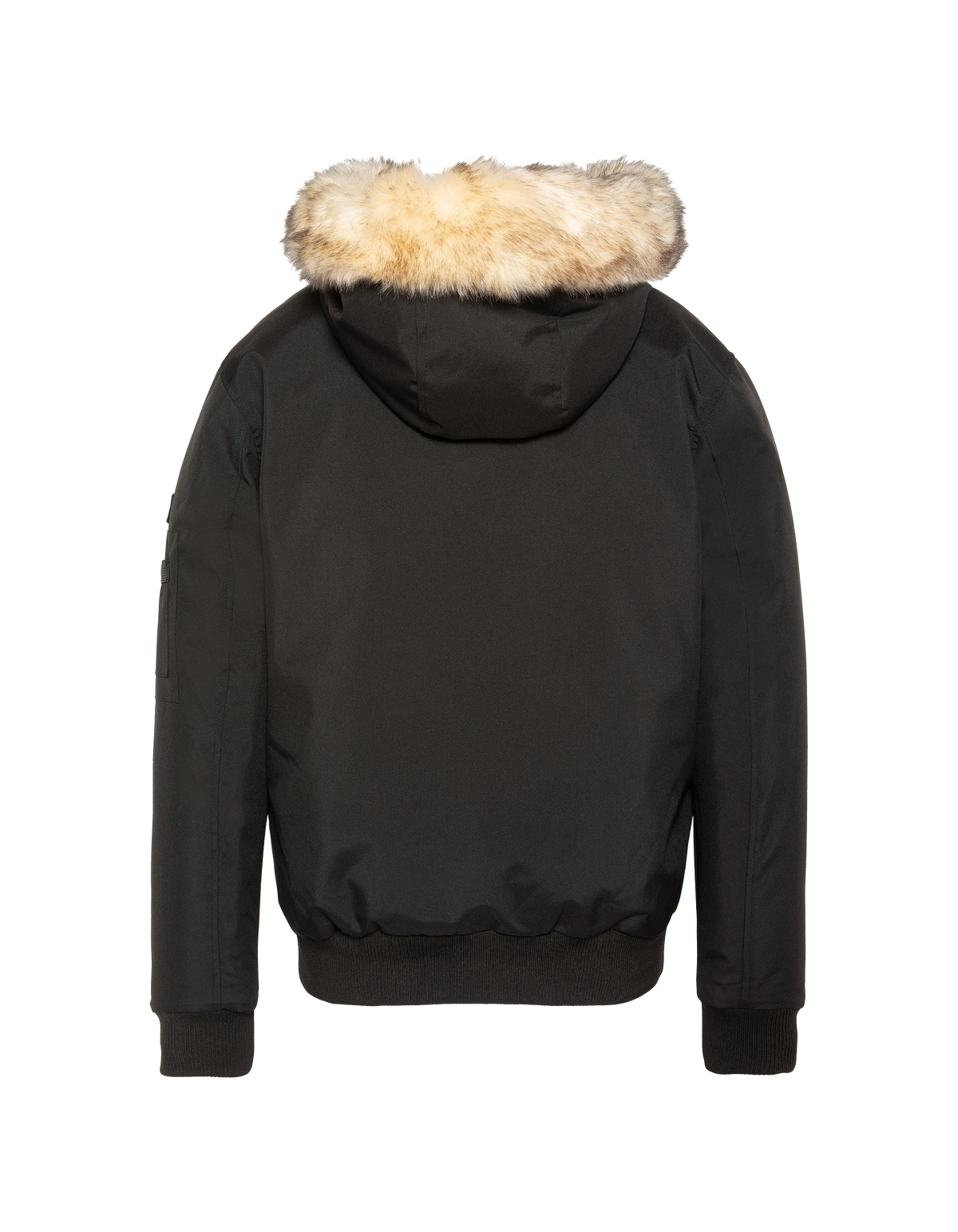 Blouson à capuche noir avec fausse fourrure amovible-2