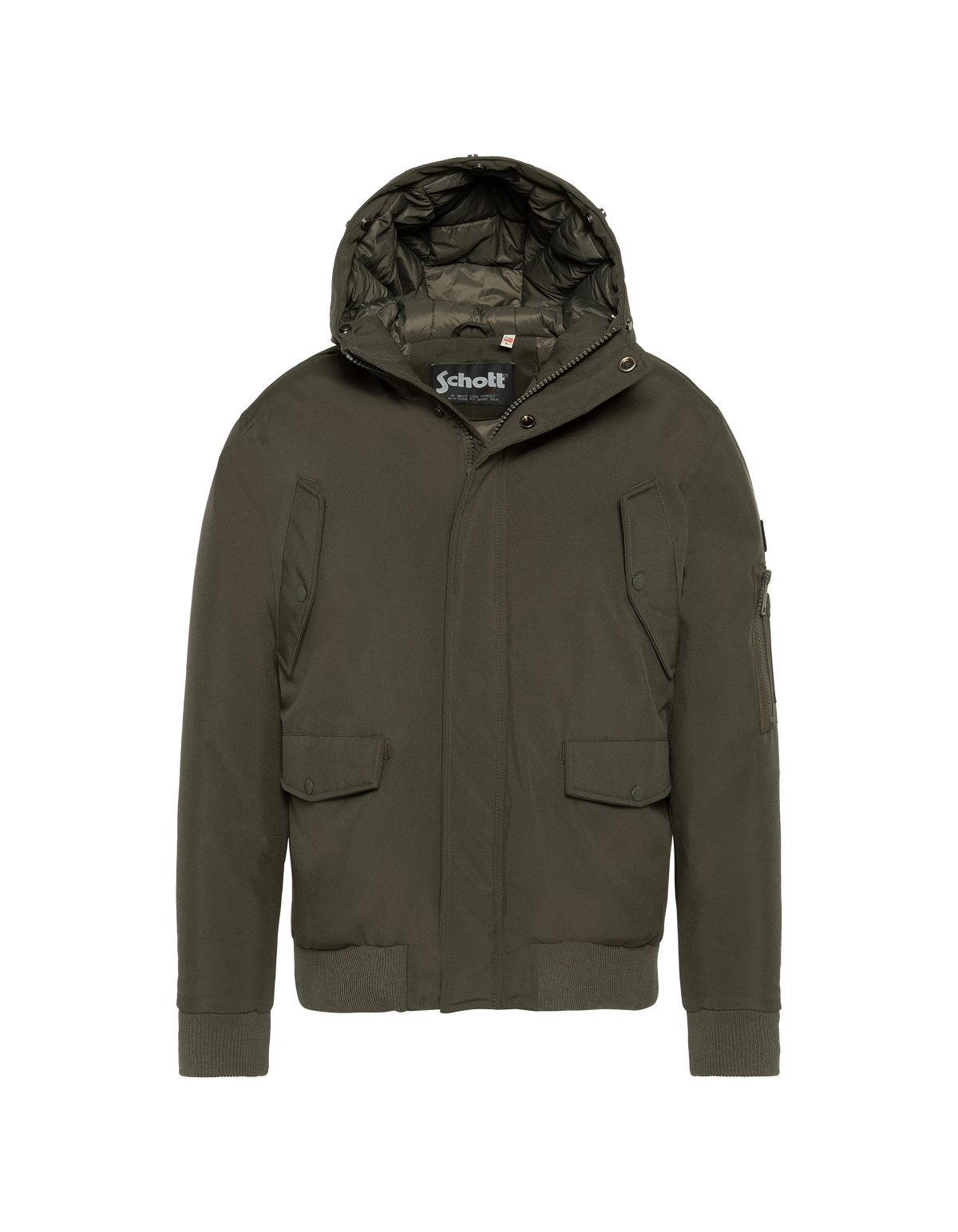 Blouson à capuche kaki avec fausse fourrure amovible