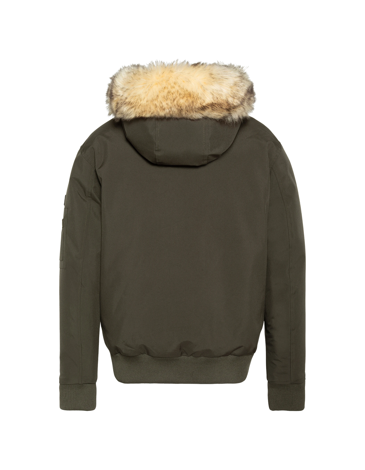 Blouson à capuche kaki avec fausse fourrure amovible