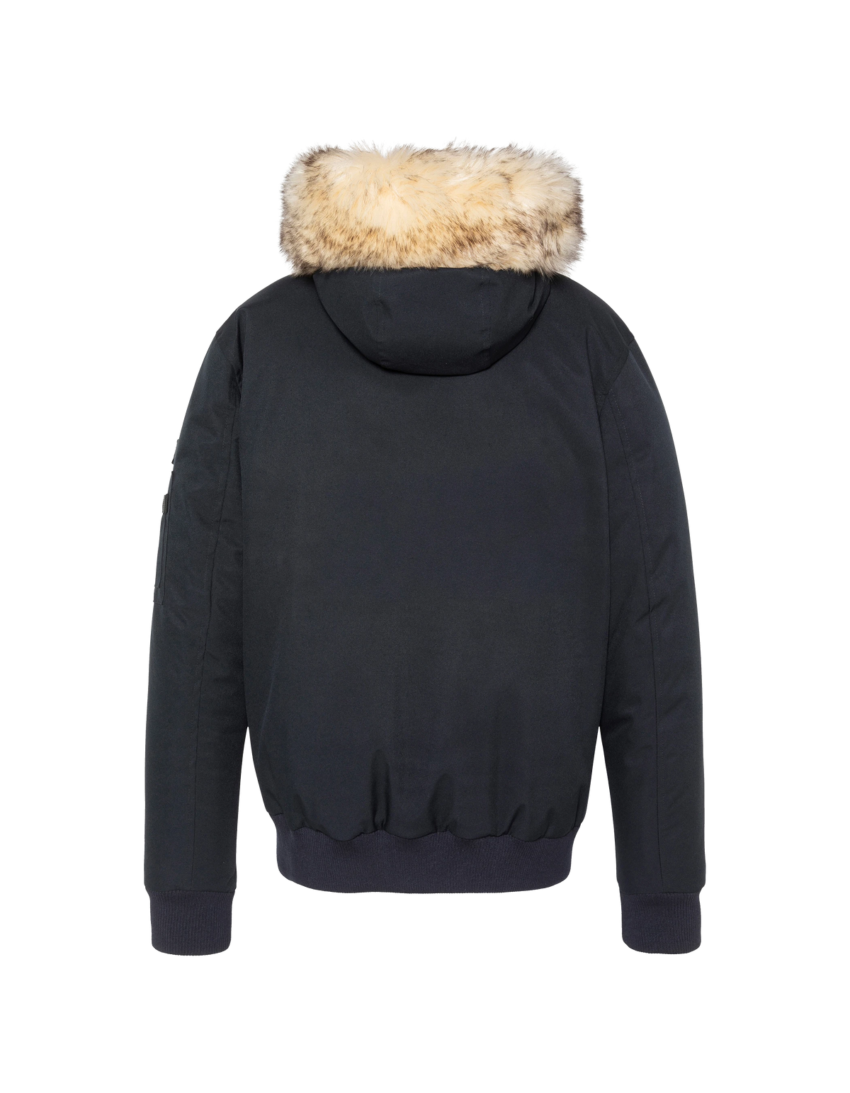 Blouson à capuche bleu marine avec fausse fourrure amovible