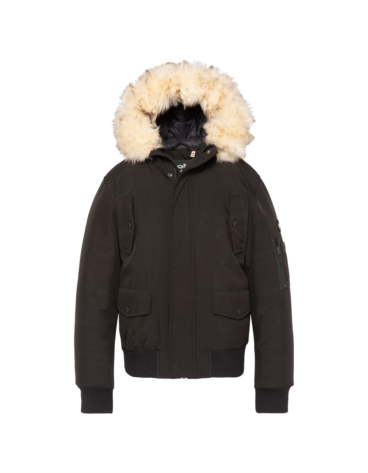 Blouson à capuche noir avec fausse fourrure amovible enfant