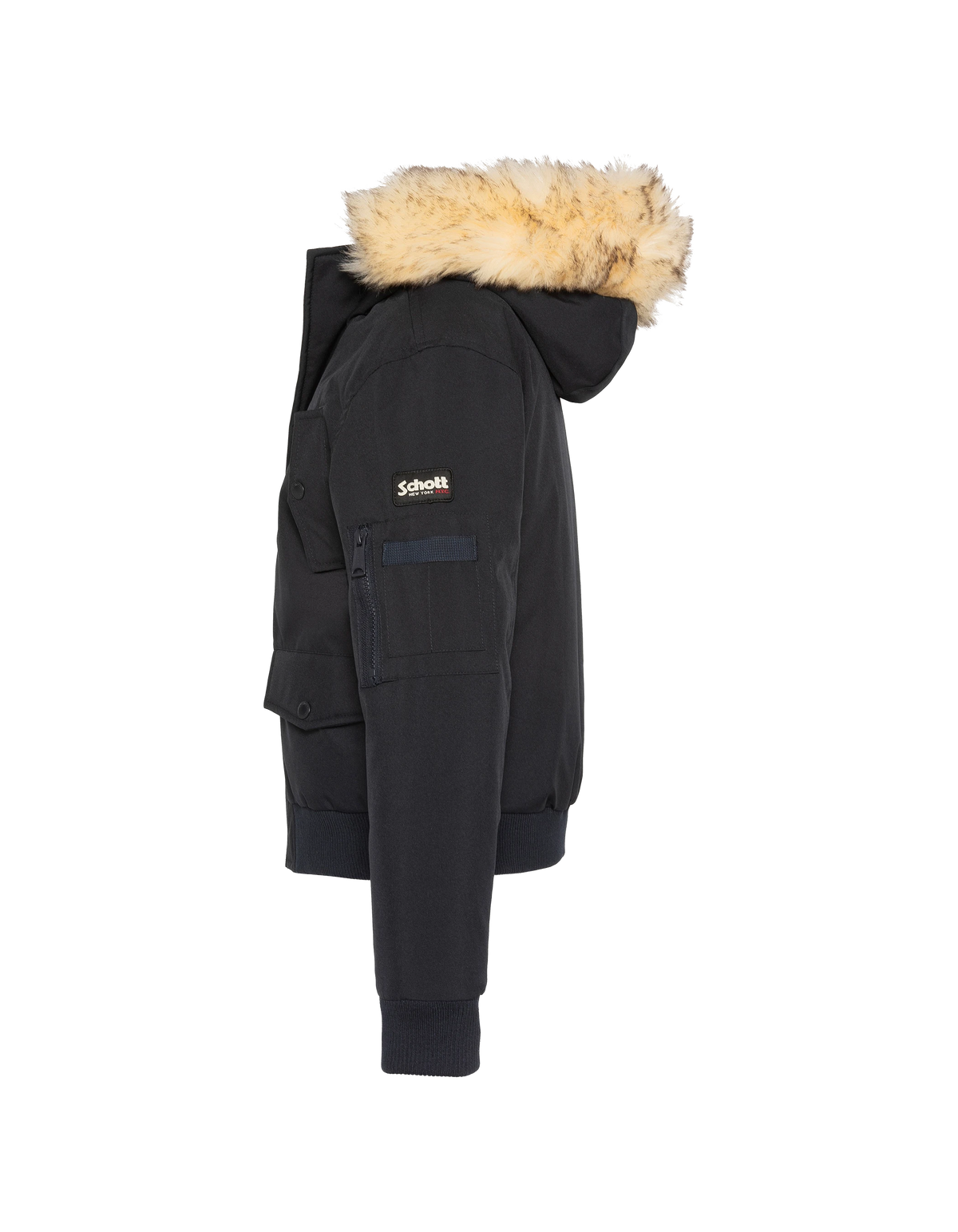 Blouson à capuche bleu marine avec fausse fourrure amovible enfant