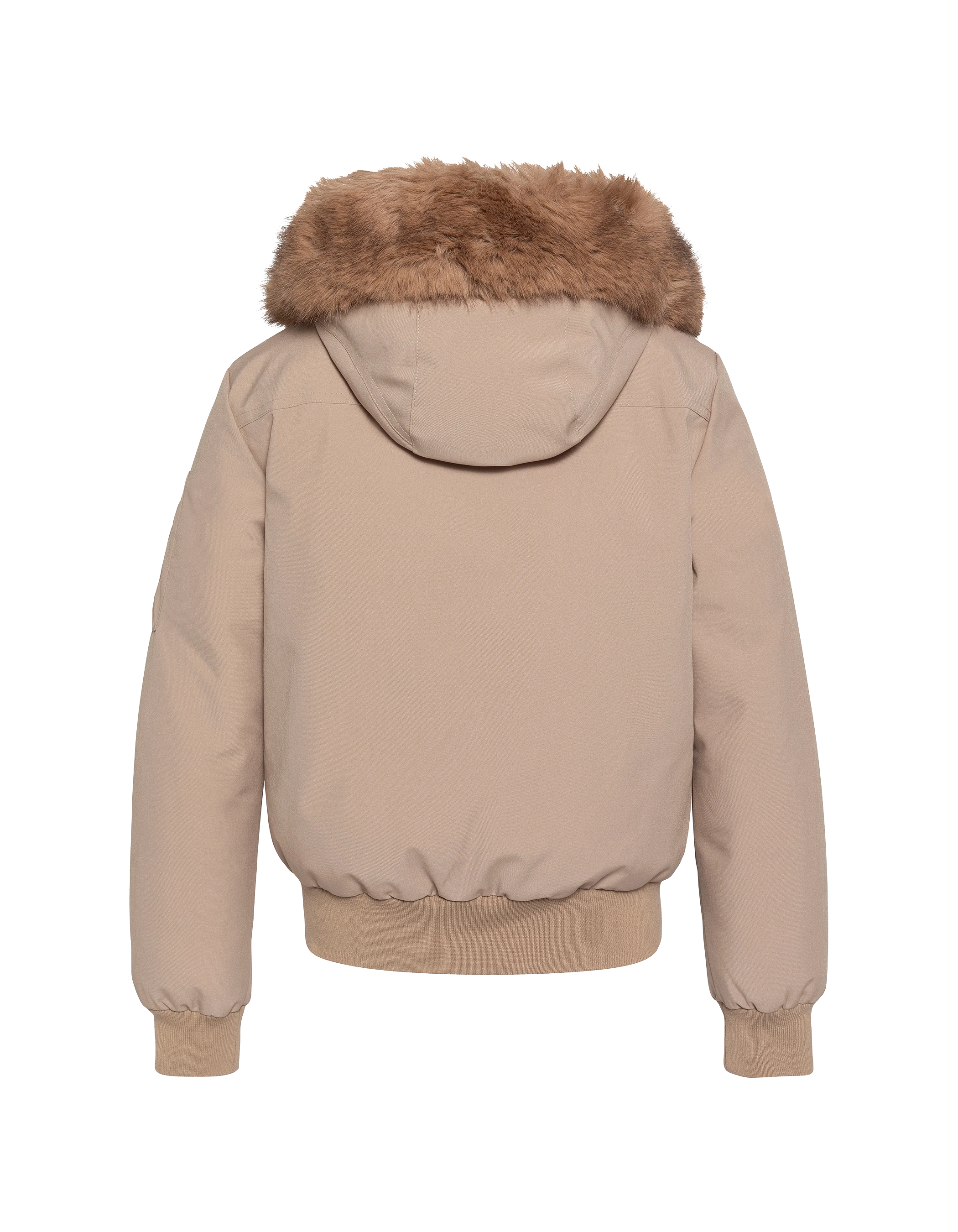 Blouson beige snorkel court à capuche-2