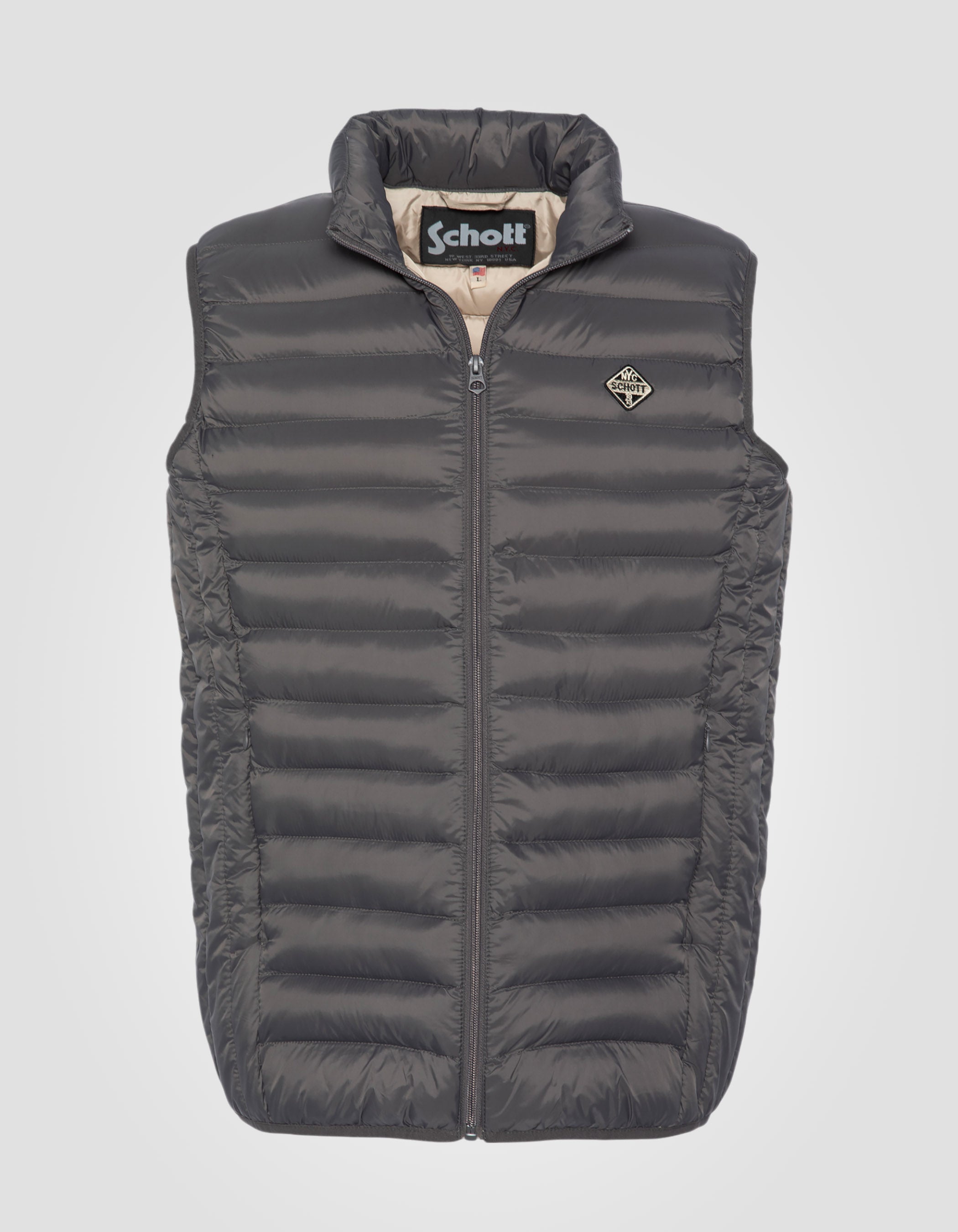 Ärmellose Anthrazit -Down -Jacke-2