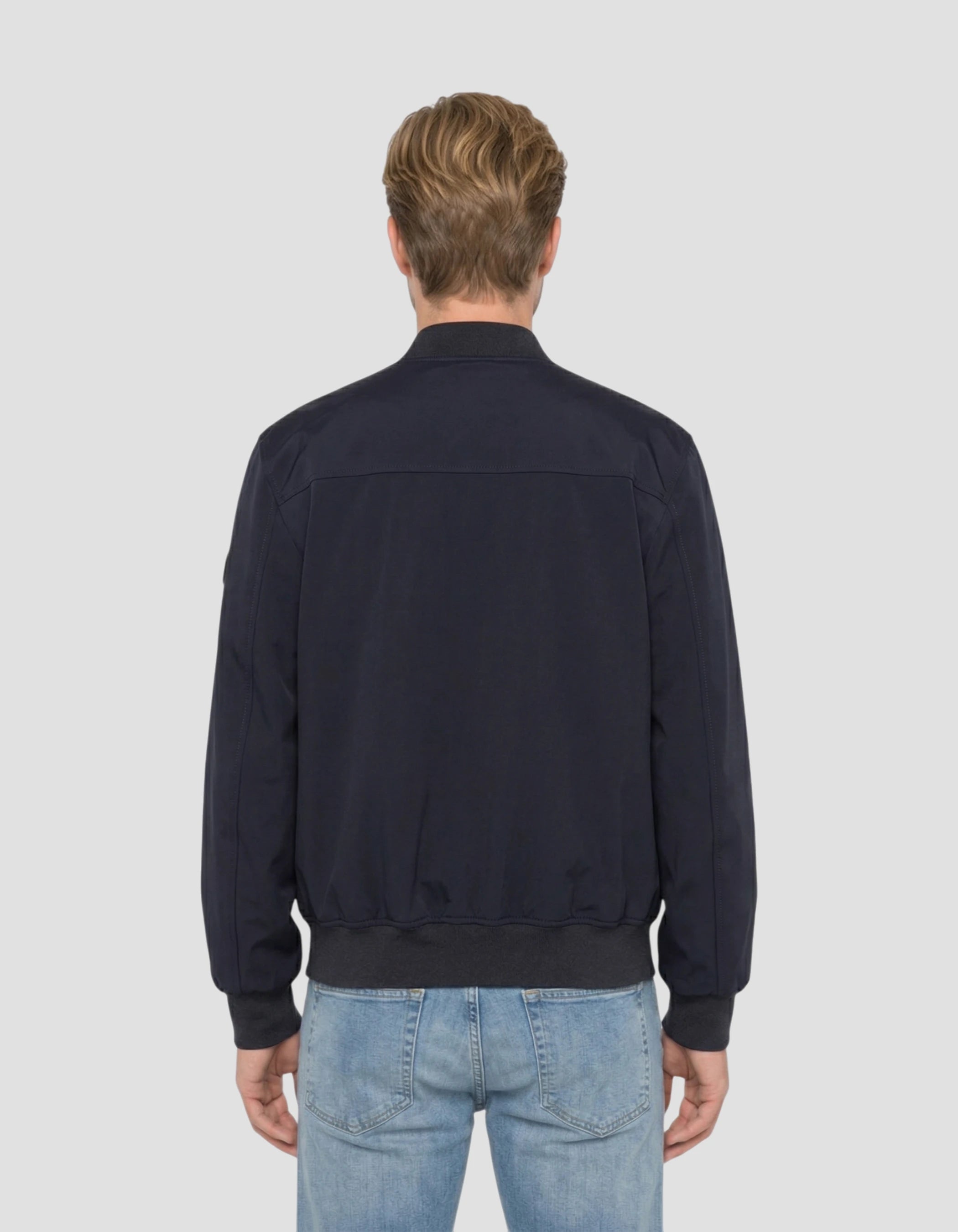 Navy blue technical bomber jacket-4