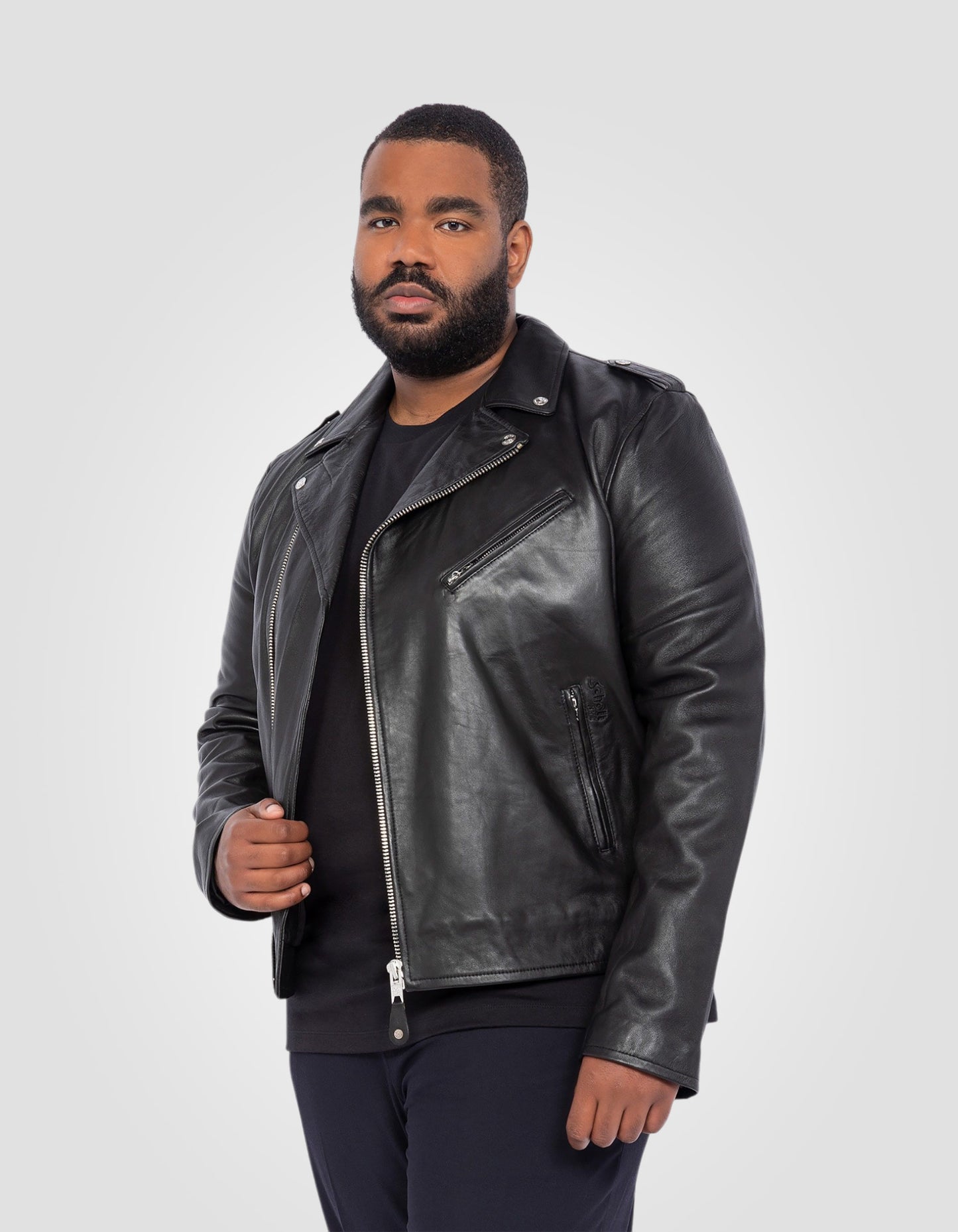 Blouson Perfecto®, cuir d'agneau, Grande taille
