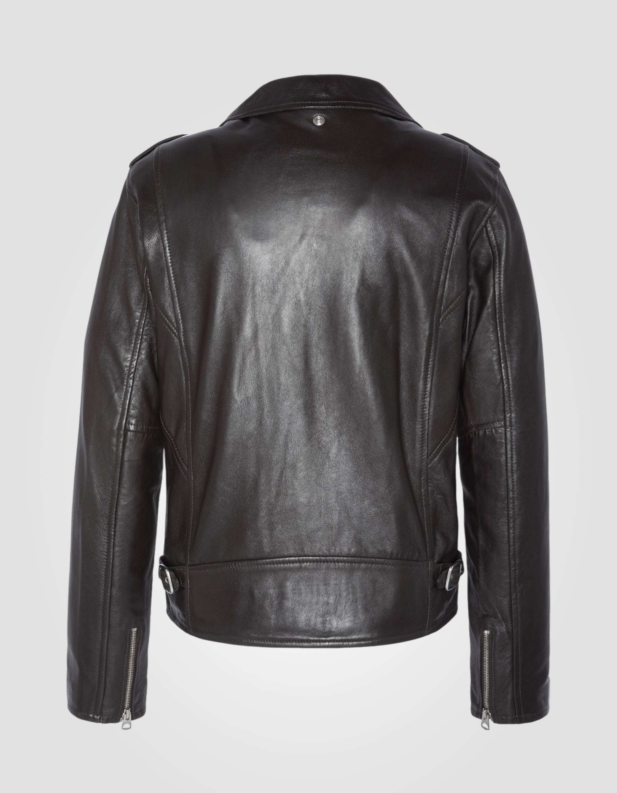 Dark Brown Perfecto® Jacke, Lammleder, große Größe-2