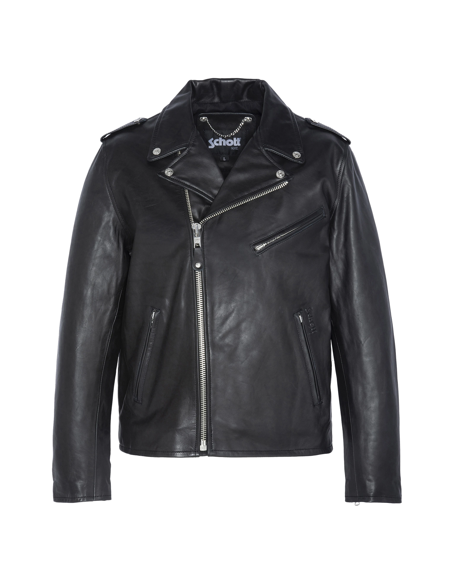 Black perfecto® jacket, cowhide leather