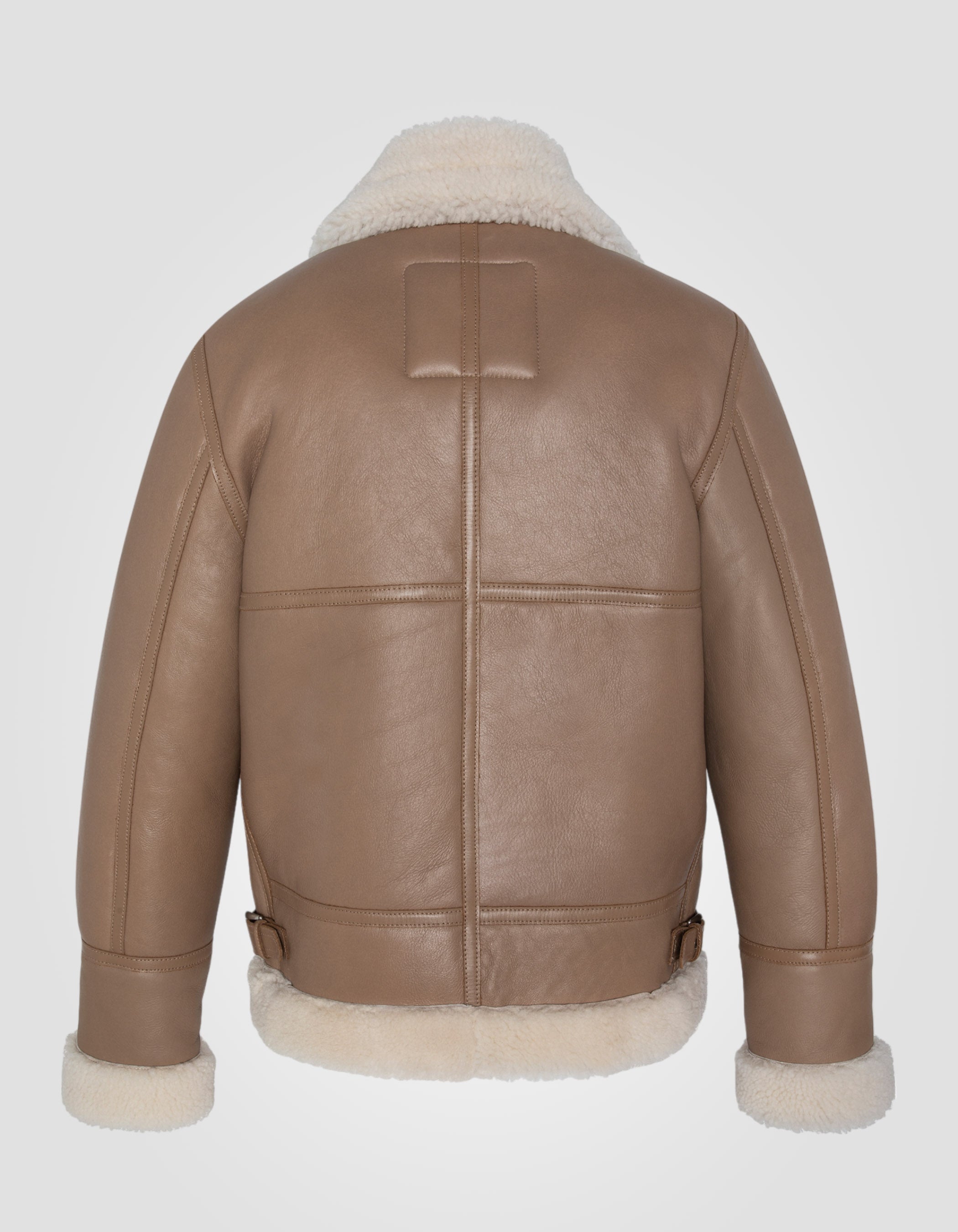 Bomber B-3 Beige jacket, sheep leather-9