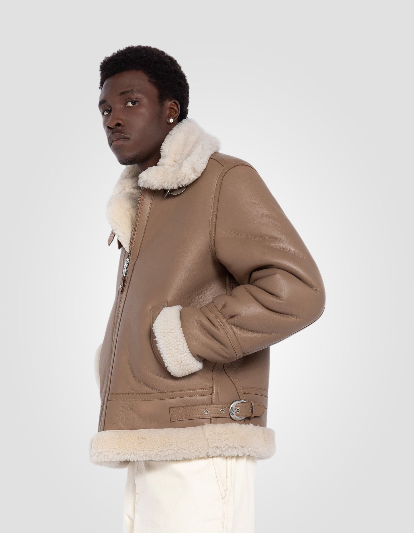 Blouson bombardier B-3, cuir de mouton