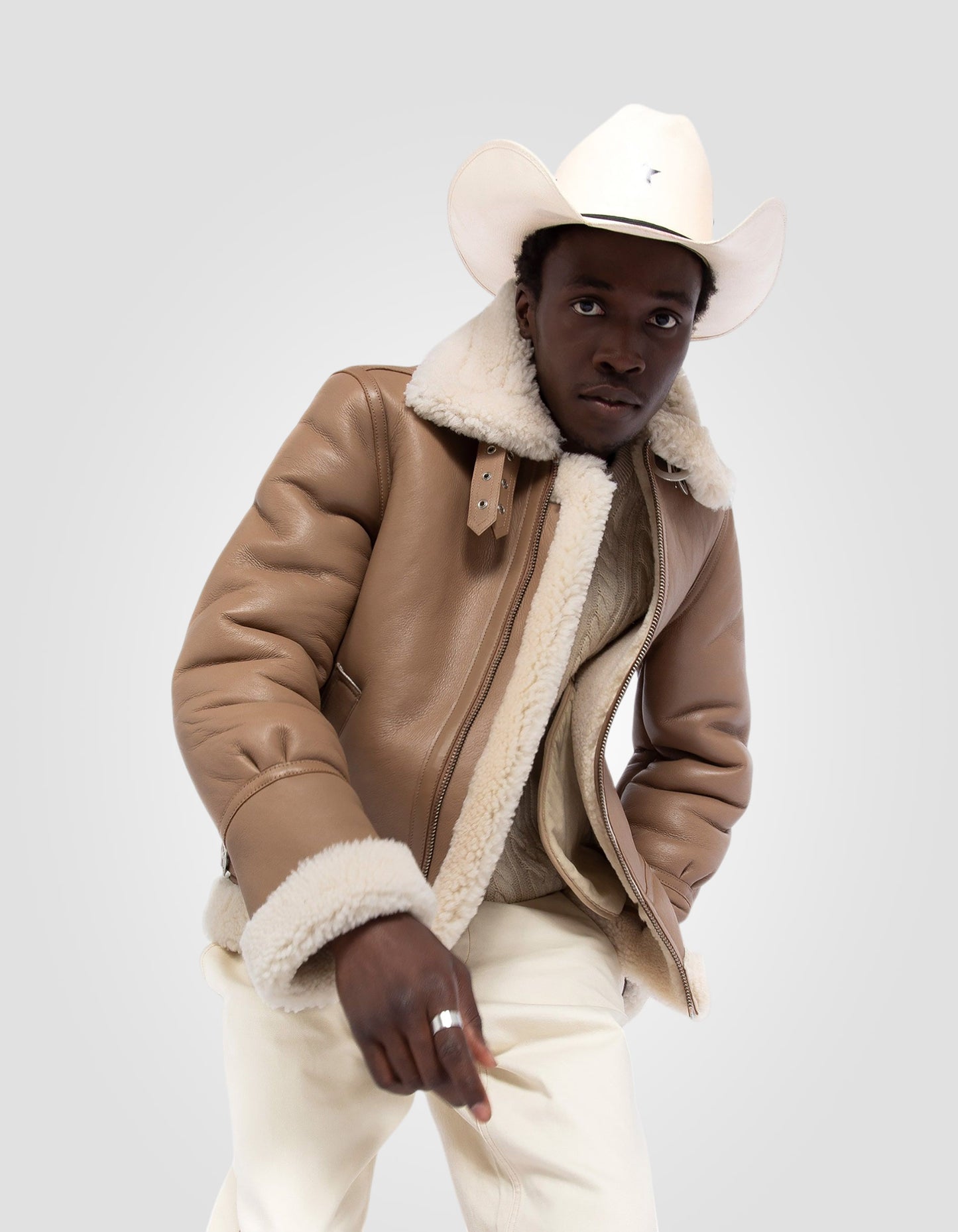 Blouson bombardier B-3, cuir de mouton