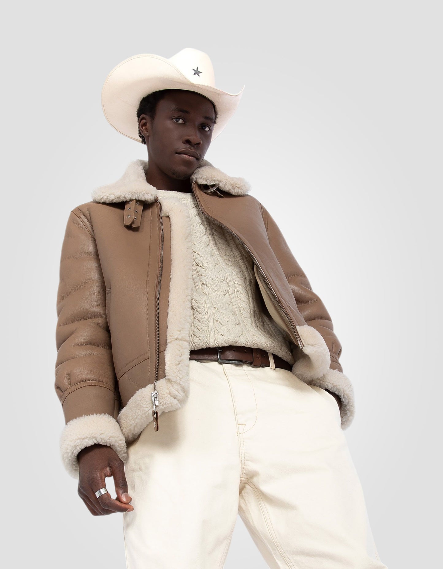 Blouson bombardier B-3, cuir de mouton