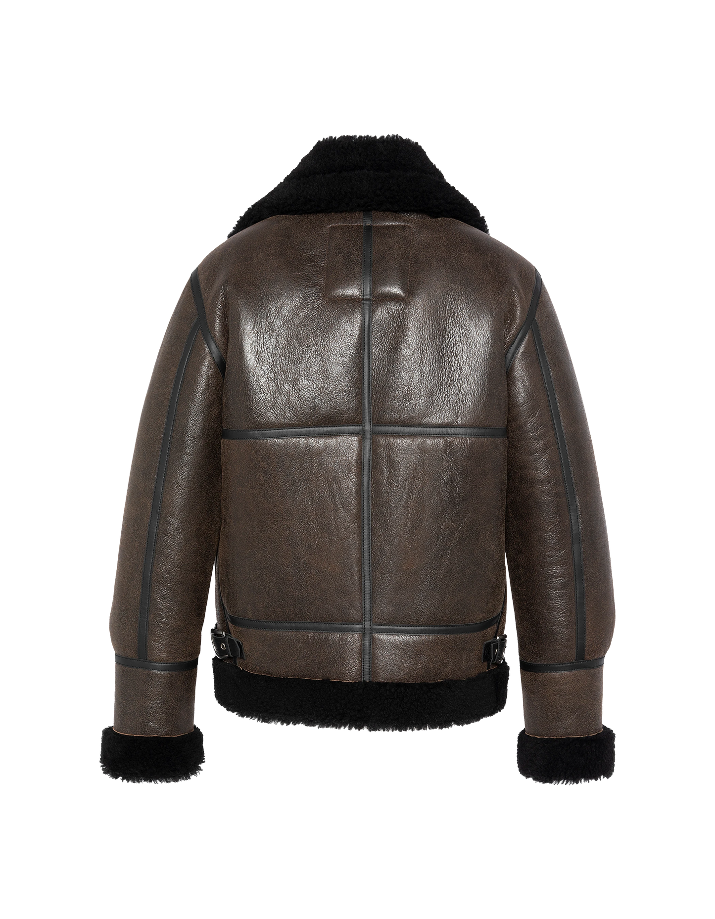 Bomber B-3 nero e marrone, pelle di pecora