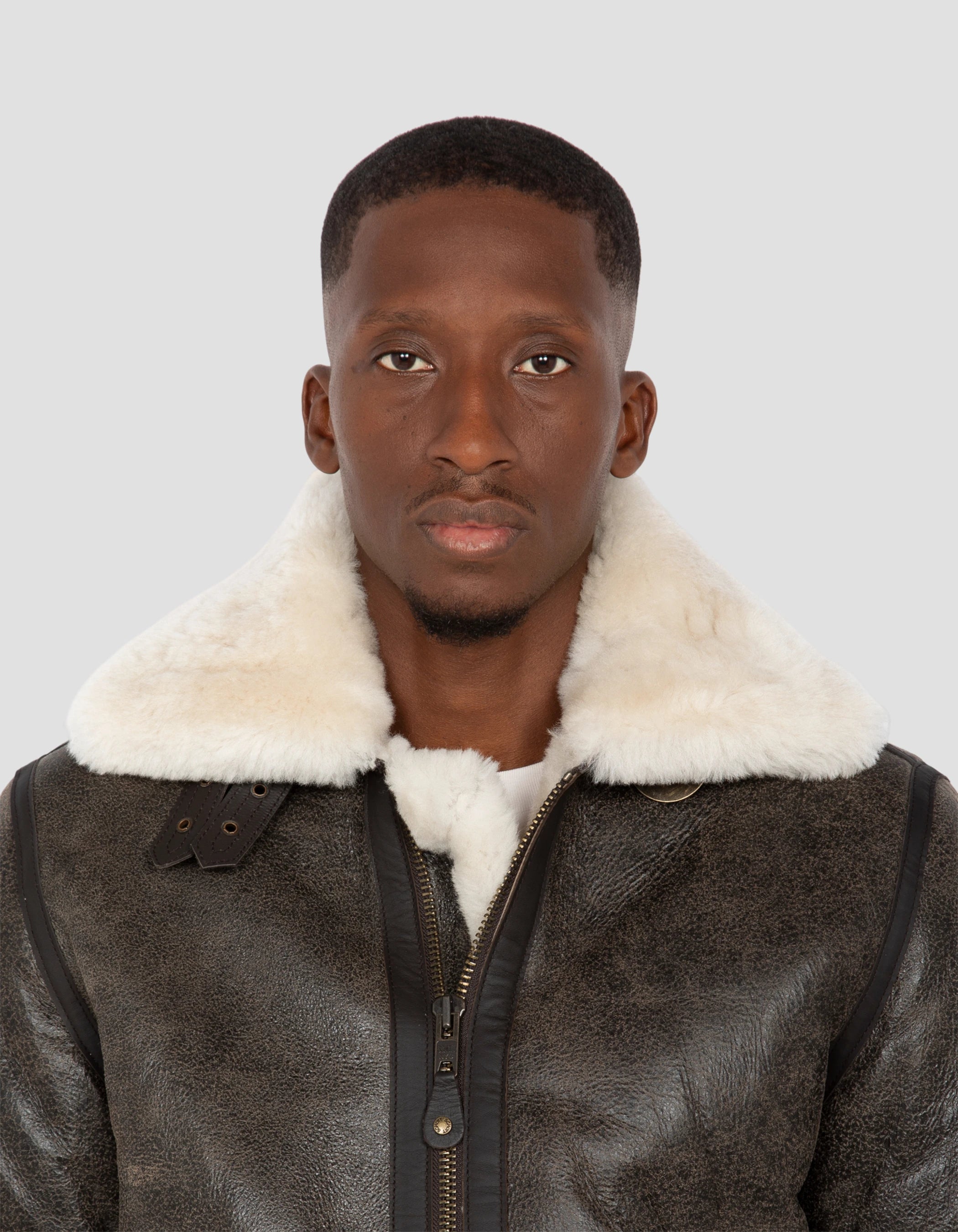 Bombardero B-3 chaqueta marrón, cuero de oveja-6