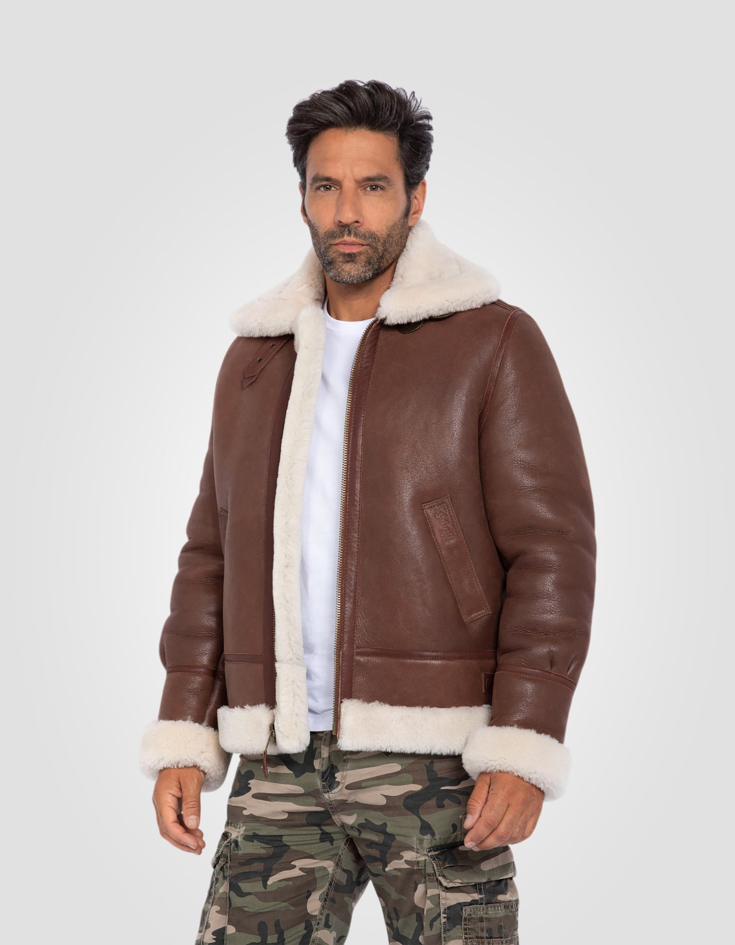 Blouson bombardier B-3, cuir de mouton