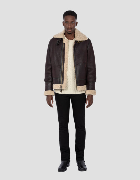 Bomber B -3 Hooded brown, sheep leather - LC1259h | Schott NYC® Bomber B -3 Hooded brown, sheep leather - LC1259h | Schott NYC®