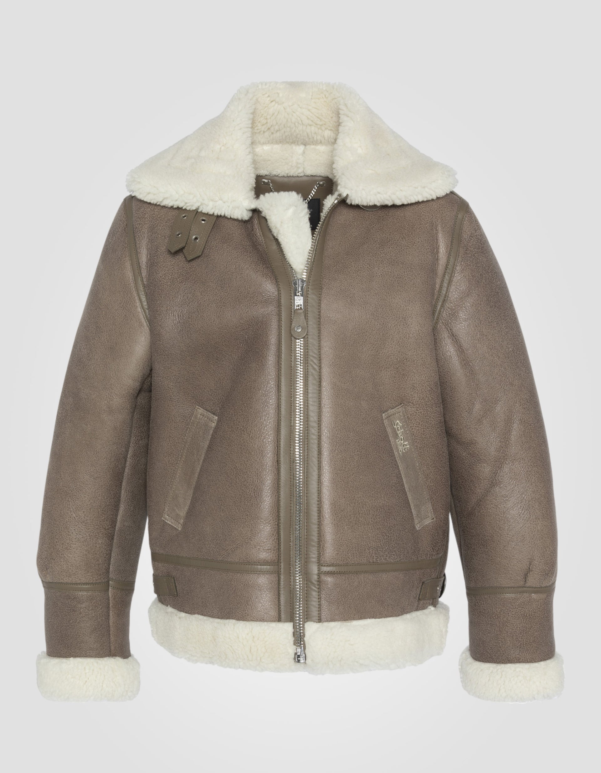 Bombardier B -3 Taupe jacket, sheep leather, large size LC1259gt - Main Image