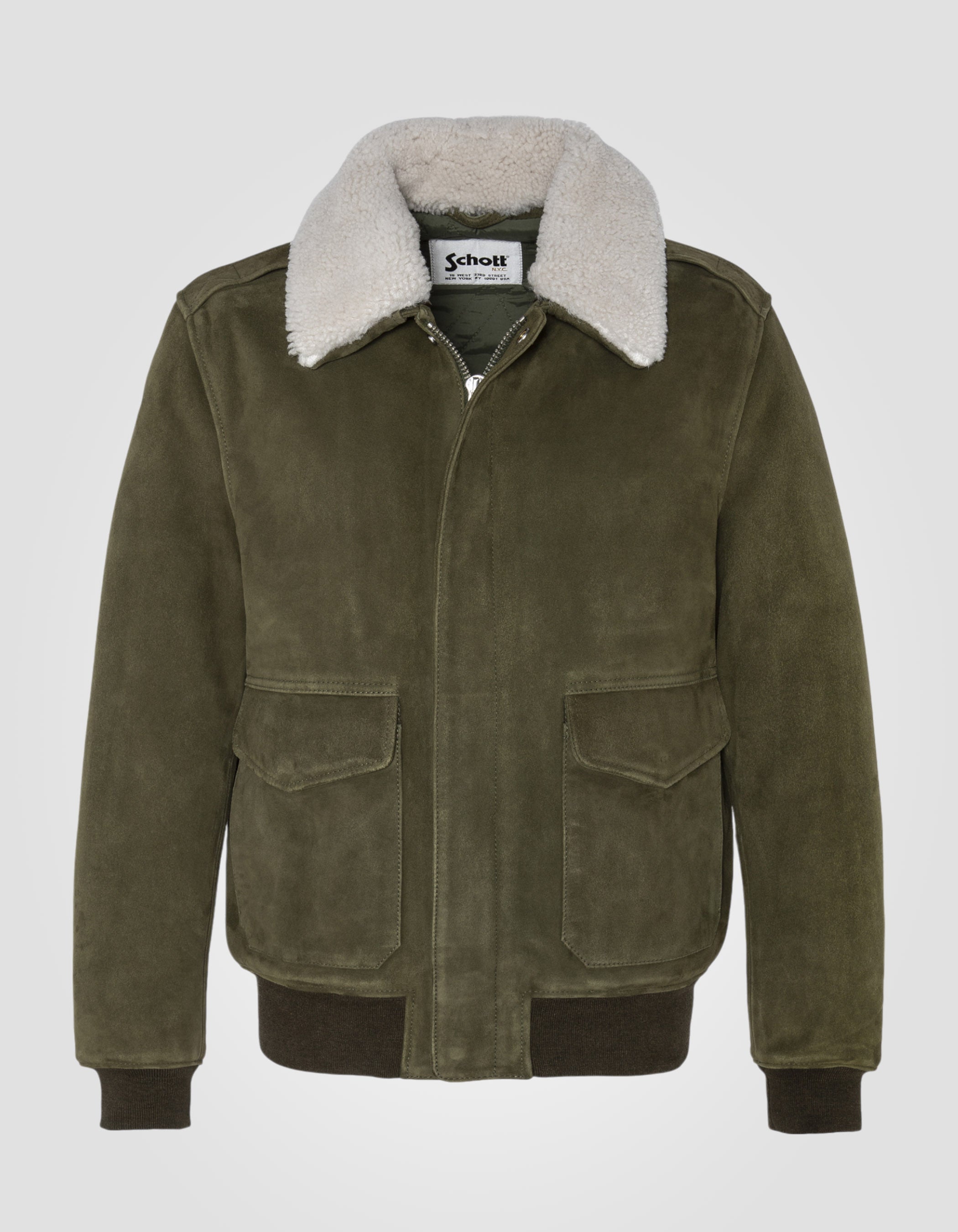 Khaki suede pilot jacket, goat leather LC2410s Schott NYC®