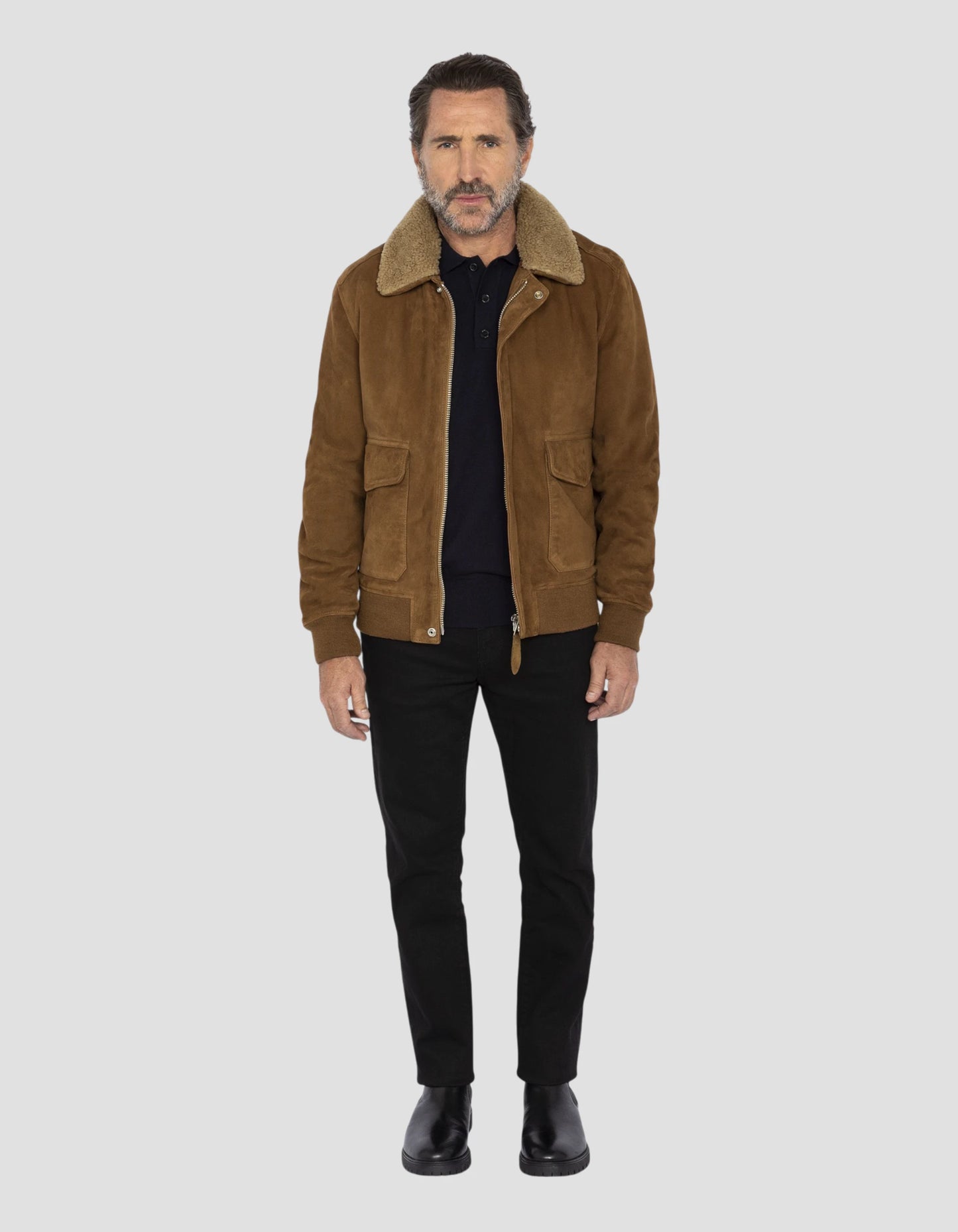 Rust suede pilot jacket, goat leather - LC2410s | Schott NYC® Rust suede pilot jacket, goat leather - LC2410s | Schott NYC®