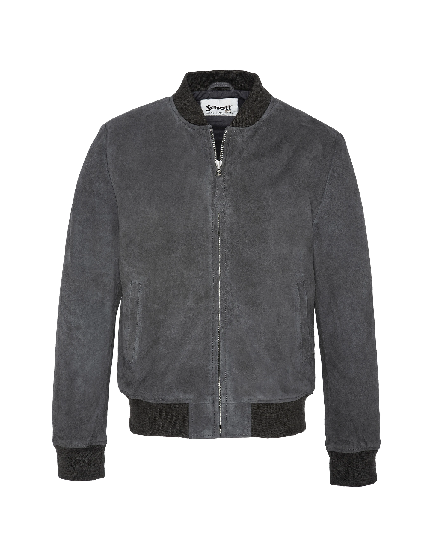 Blouson casual léger gris foncé, cuir de chèvre