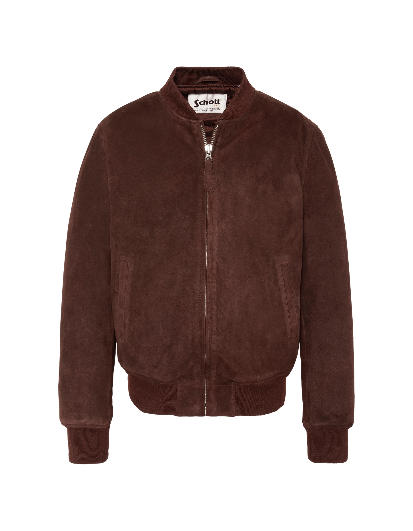 Blouson casual suédé marron foncé, cuir de chèvre