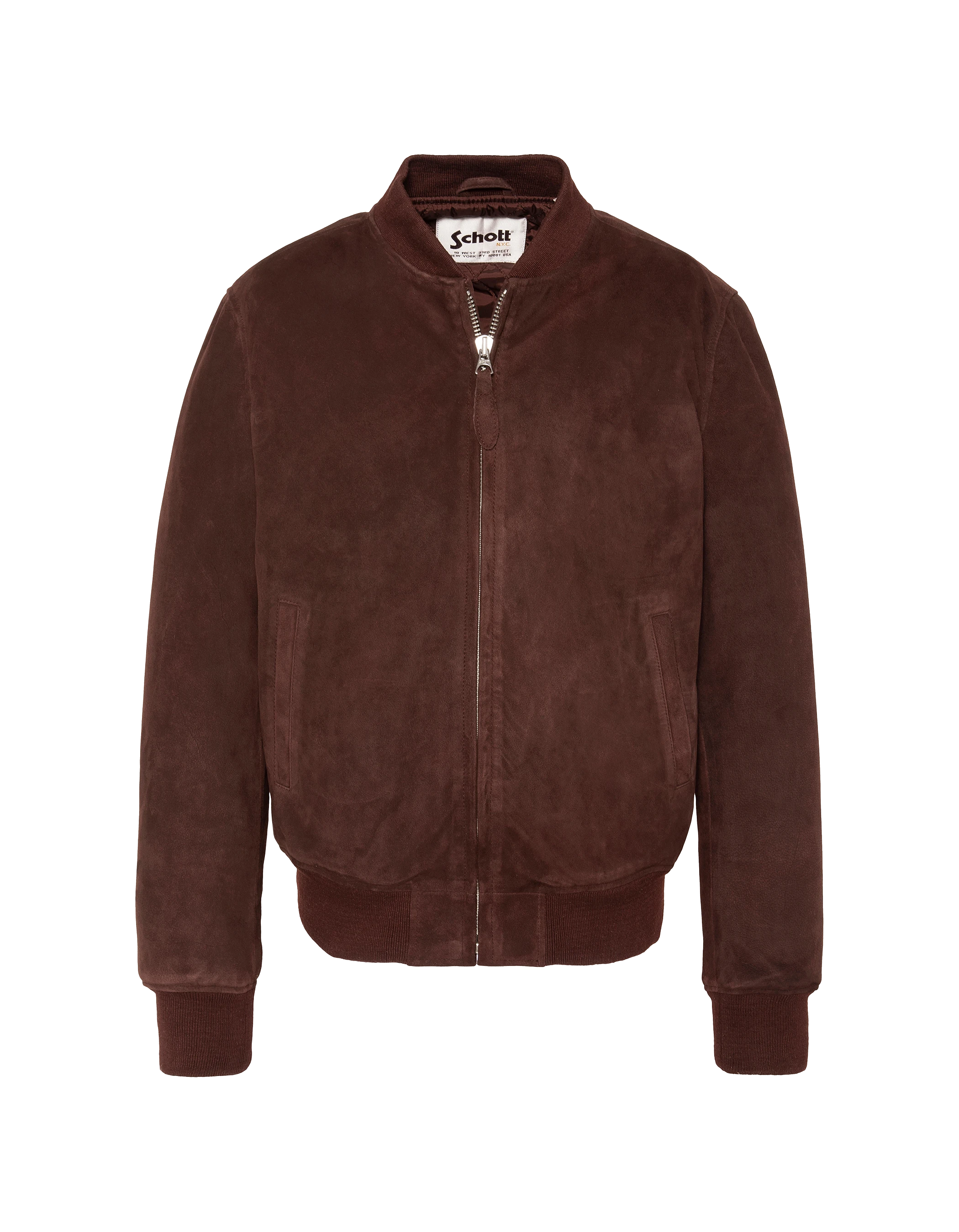 Blouson casual suédé marron foncé, cuir de chèvre-1