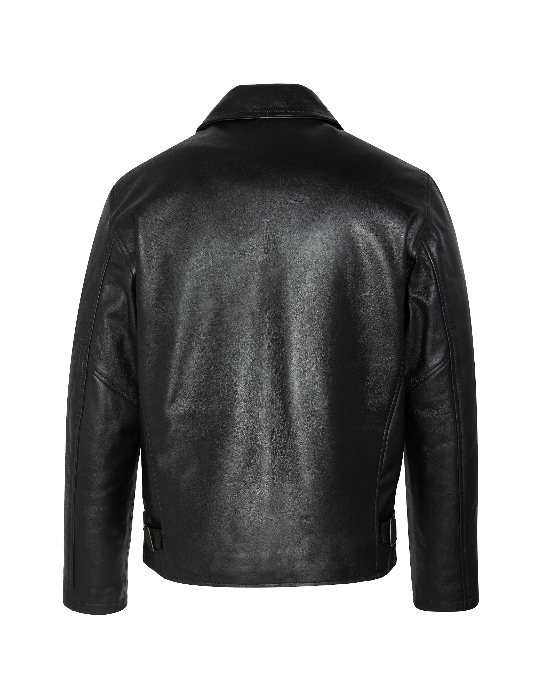 Giacca casual nera, cuoio in pelle di mucca-7