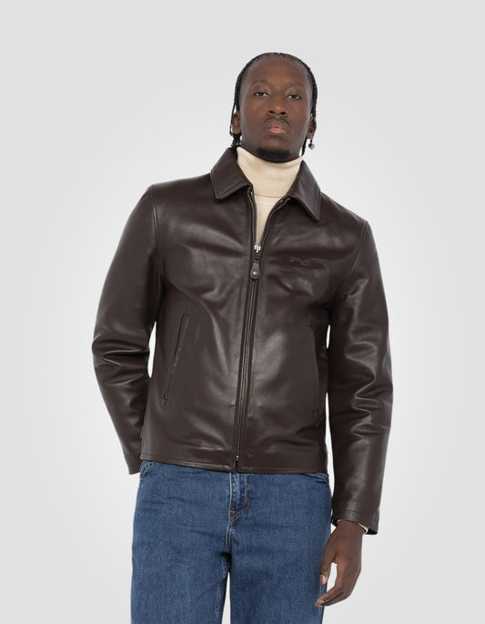 Blouson casual, cuir de vachette