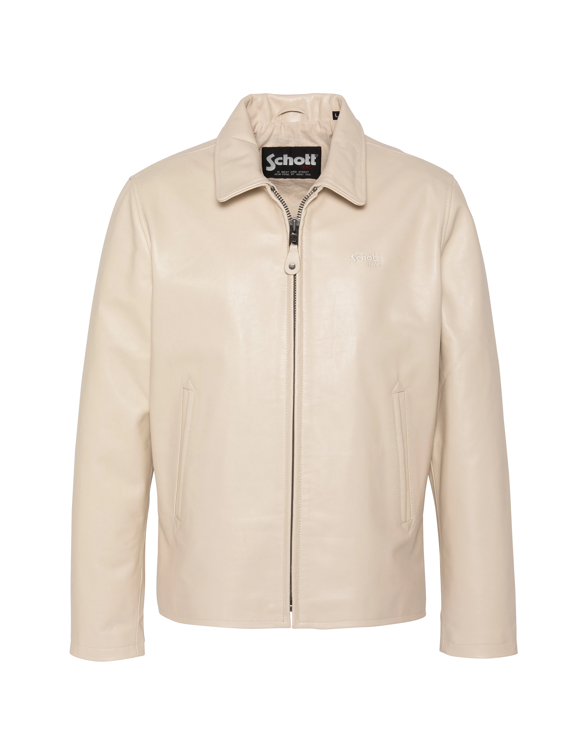 新品未使用　Schott 　レザー　コーチジャケット　オフホワイト　アイボリー Off-white casual jacket, cowhide leather - LC5100LIGHT | Schott NYC®