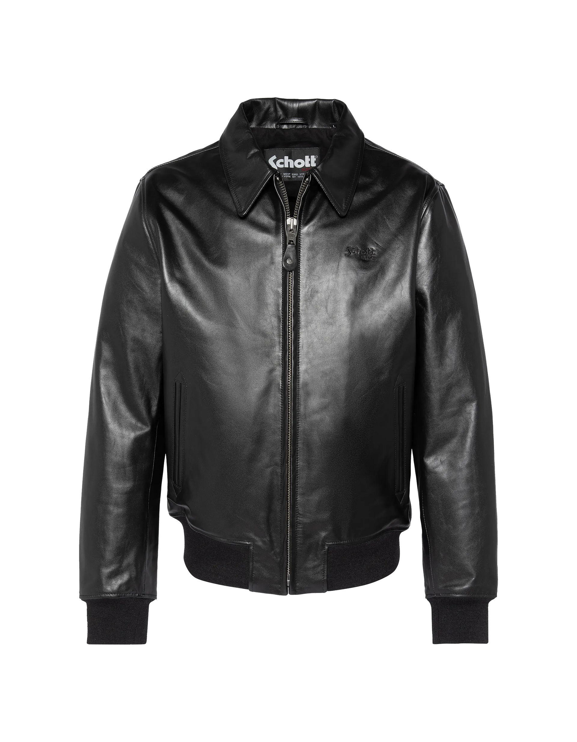 【schott】Perforated cow leather jacket Schott Cowhide Leather Flight Jacket